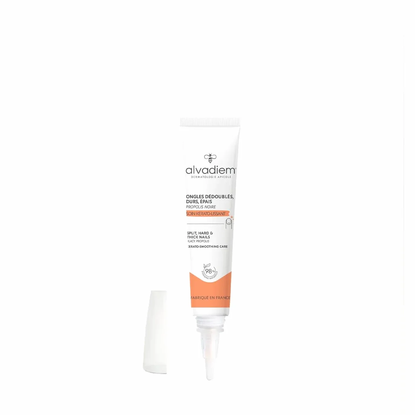 Alvadiem | Soin Ongles Kérato-Lissant à la propolis noire | Ongles durs, épais, psoriasis | Affine & restructure les ongles durs & épais | Lutte contre l’oxydation | Fabriqué en France | 10ml