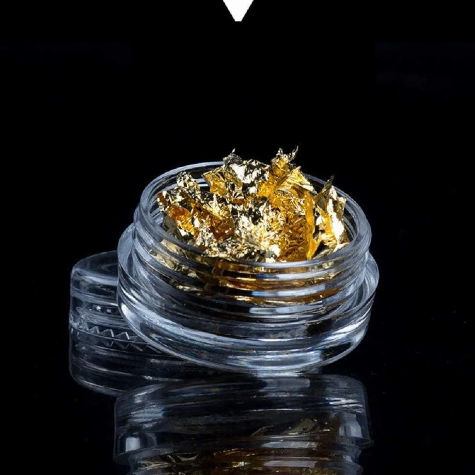 Feuille d'or Feuille d'argent 12 pièces Paillettes Nail Art décoration Gel Ongles Fournitures