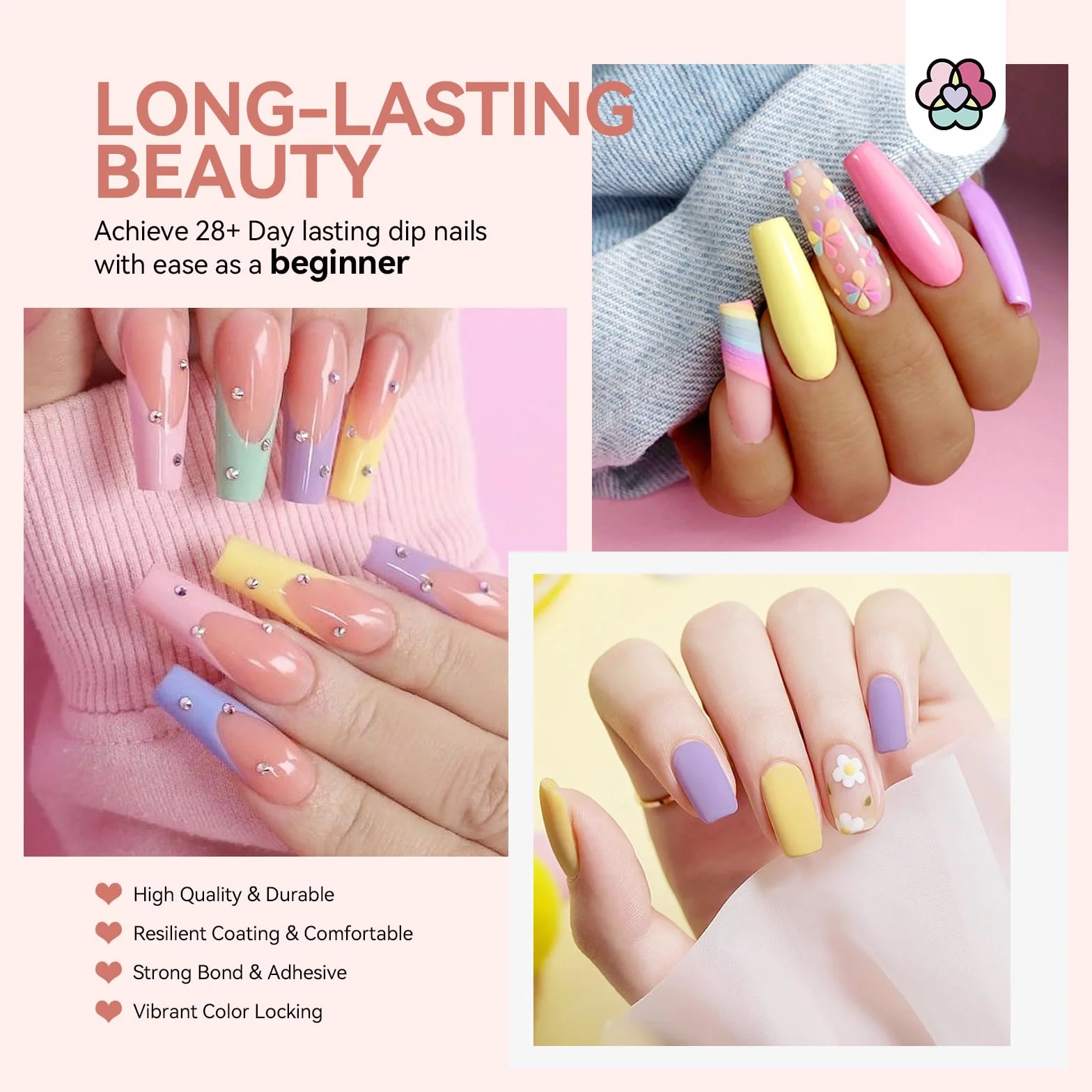 Saviland 29PCS Dipping Powder Kit, Kits Trempage Manucure Professionnel 20 Couleurs avec Activateur Base Top Coat