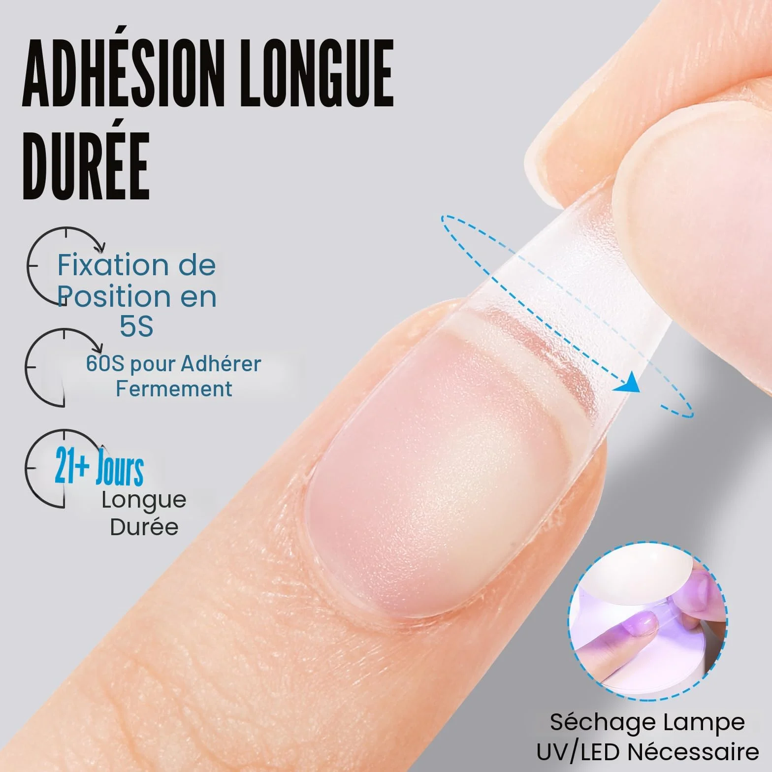 TOMICCA Colle à Faux Ongles Extra Forte 6 en 1 Gummy Base Pose Americaine 8ML