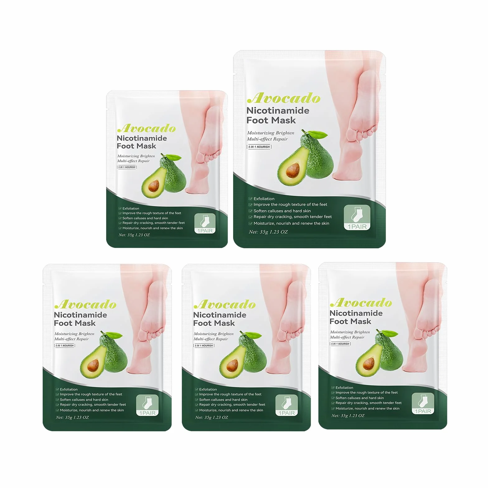 Masques Pieds Avocat Niacinamide Soin Hydratant Intense Pieds Secs Gercés