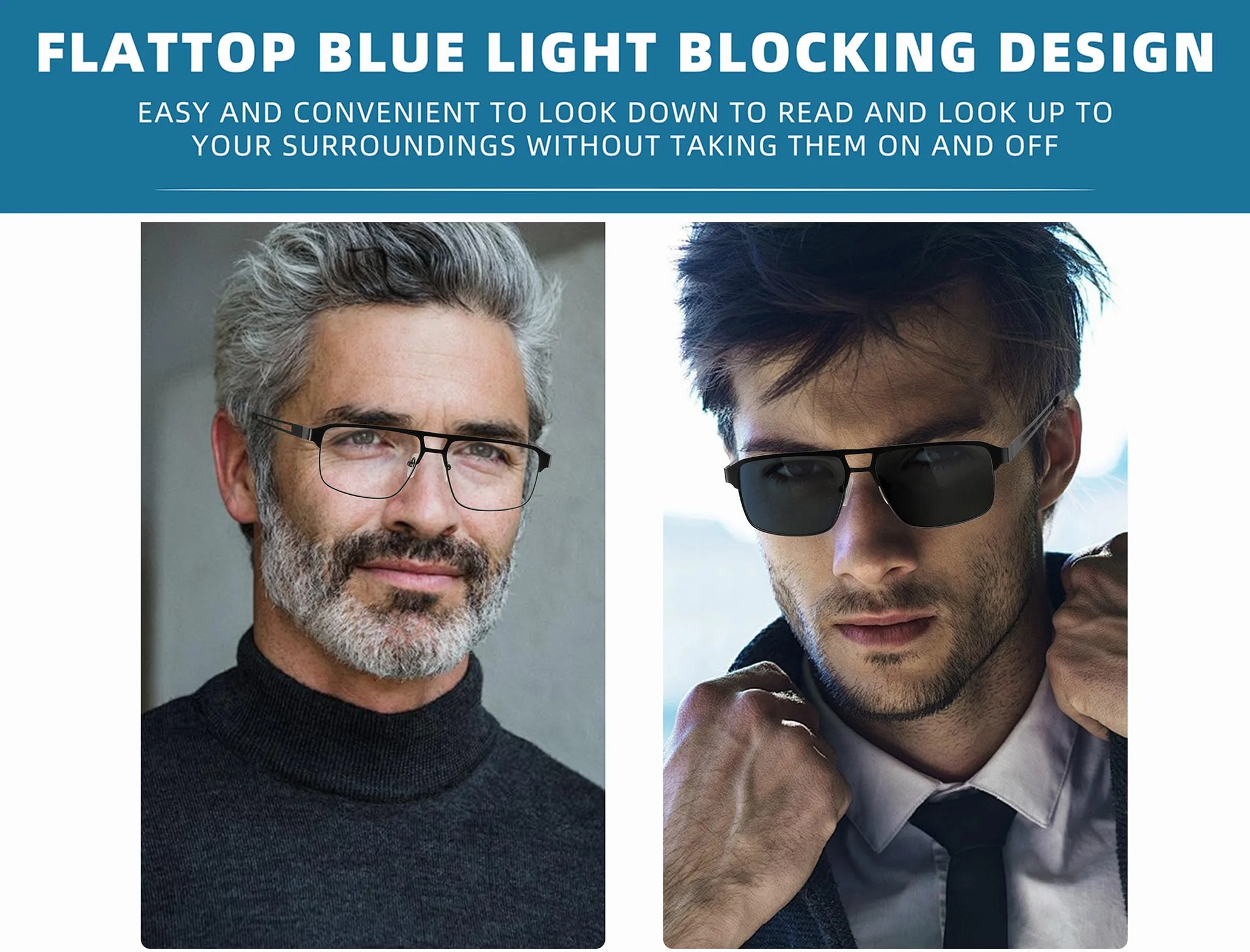 MODFANS 3 Paire Lunettes Lecture Anti Lumiere Bleue Monture Rectangle Metal