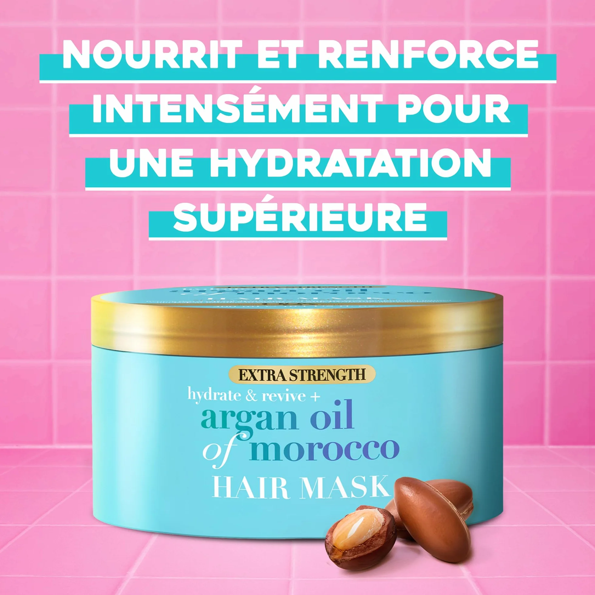 OGX Masque Capillaire Extra Force Hydratant Revitalisant Huile d'Argan du Maroc 300 ml
