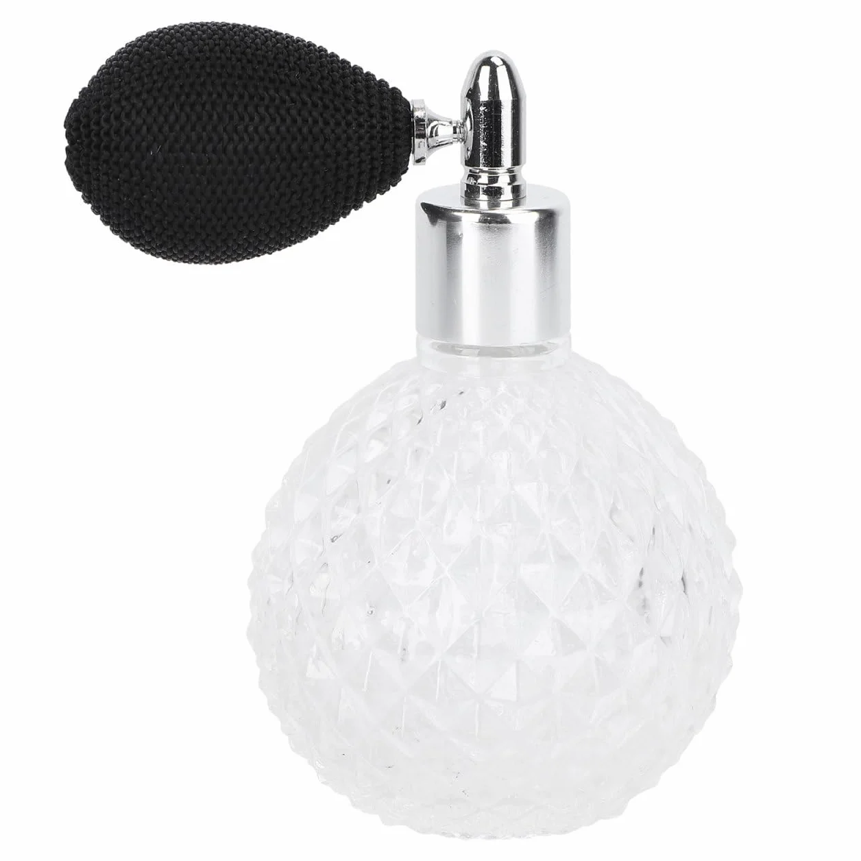 Bouteille de Parfum Vintage en Verre Rechargeable, 3.94 Oz (120 ml) Flacon Vaporisateur Étanche pour Parfum Lotion Huile, Accessoire Chic pour Maison et Voyage, Transparent