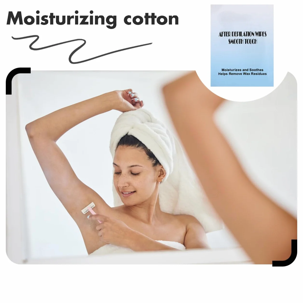 VICASKY Lingettes Nettoyantes Après Épilation 20 Pièces Visage Corps Hydratantes