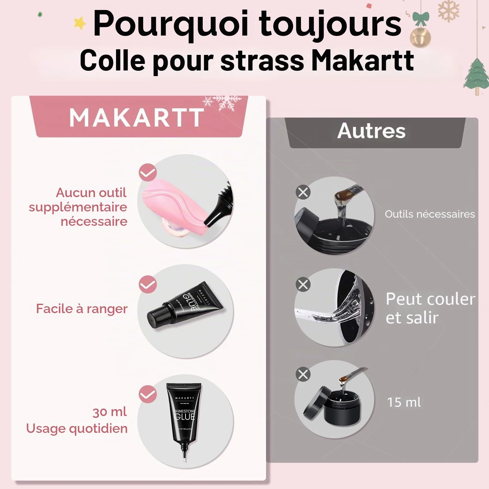 Makartt Gel 3D Nail Art Rhinestone Glue 30ml Super Fort Colle Ongles Strass