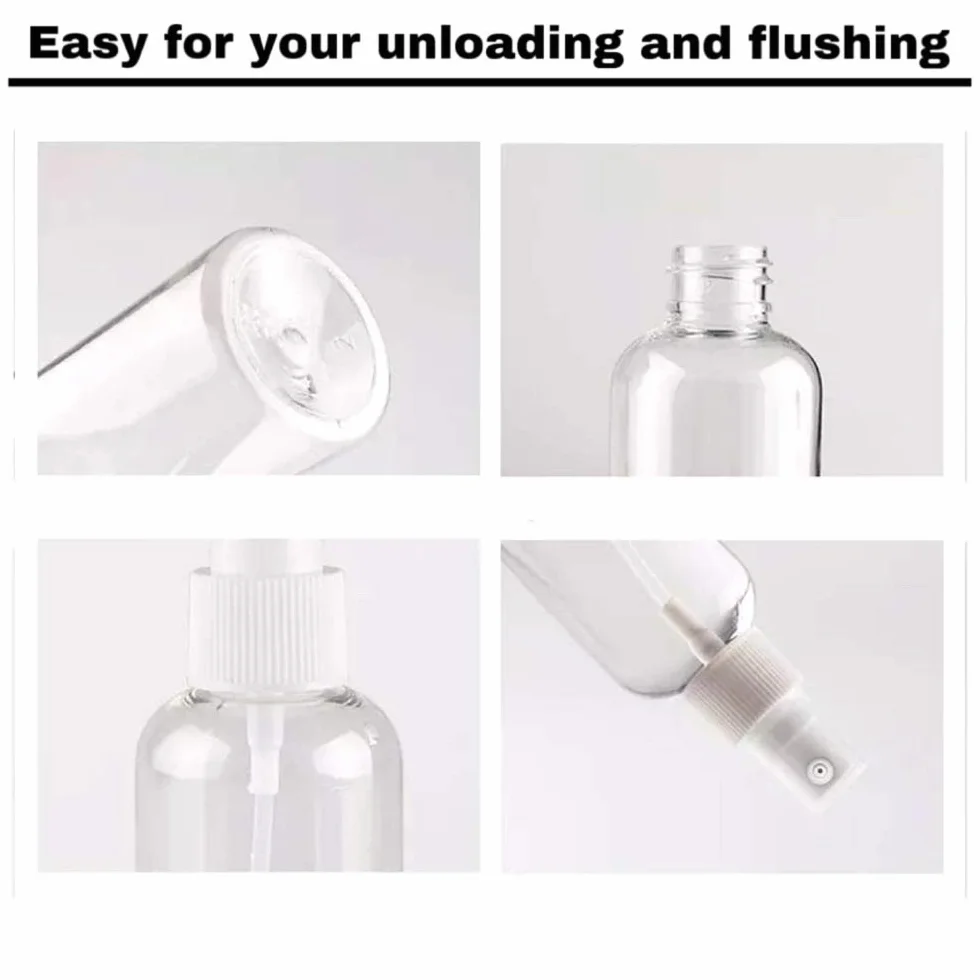 Flacon Spray Vide 100ml, Vaporisateur Fine Brume Plastique, Atomiseur Rechargeable Transparent, pour Lotion Shampoing