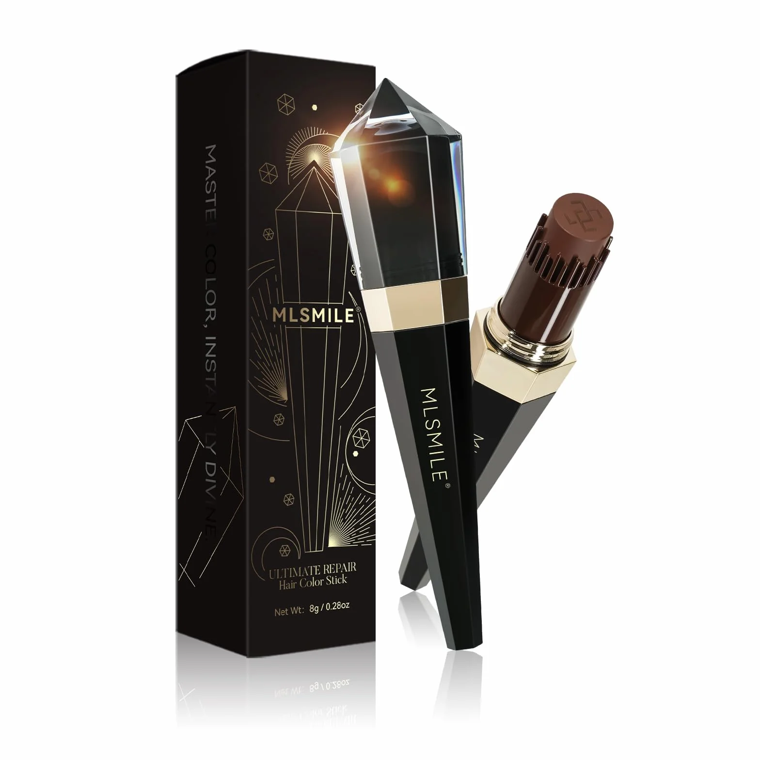 Peigne Colorant Capillaire Correcteur 2-en-1 Marron Foncé Résistant à l'Eau