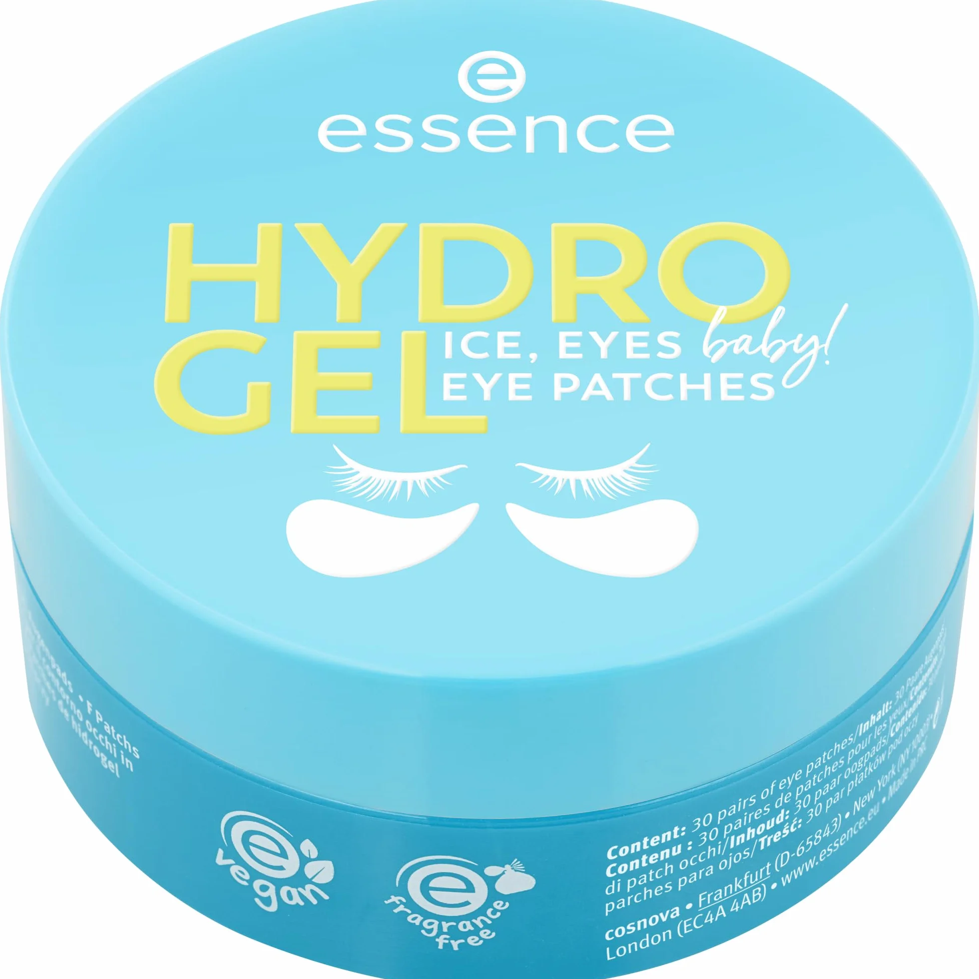 essence HYDRO GEL eye patches ICE 30 paires hydratant rafraîchissant