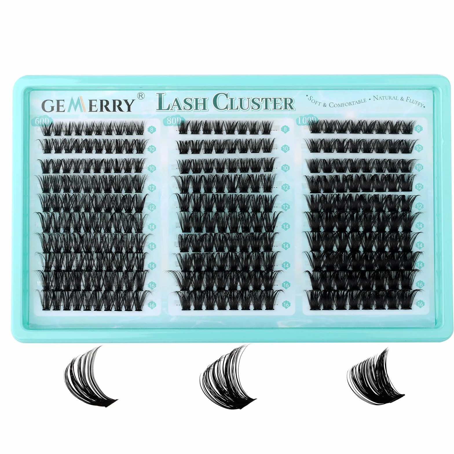 GEMERRY Faux Cils Individuel 60D 80D 100D Extension Cils Bouquet Volume Russian Cluster Lash D Curl 8-16mm