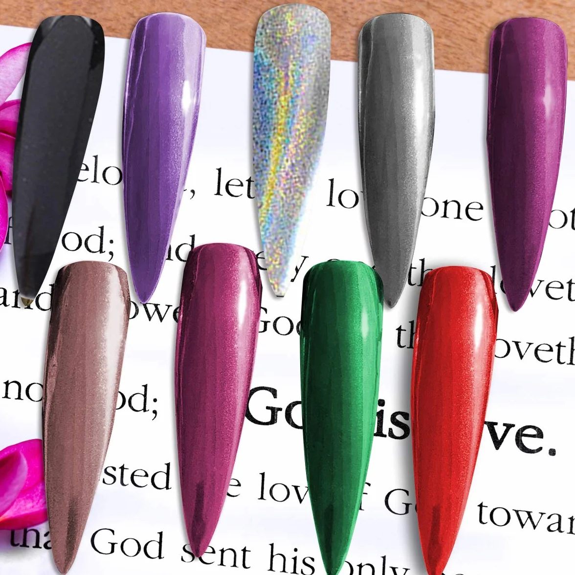 Duufin 14 Boîtes Kit Poudre d'Ongle pour Nail Art