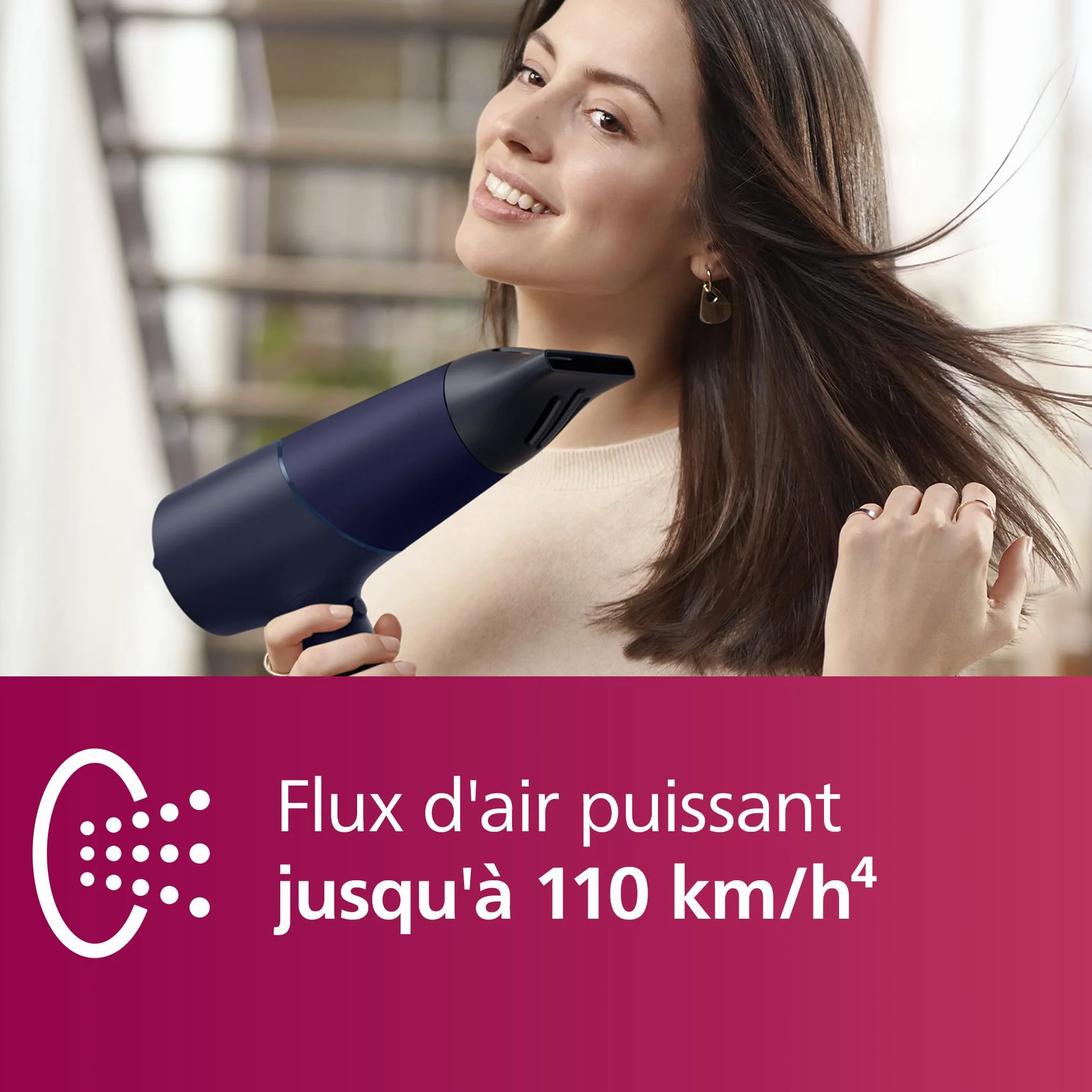 Philips 5000 Series BHD510/20 sèche-cheveux 2300 W ionique ThermoShield bleu métallique avec concentrateur 9 mm 11 mm diffuseur