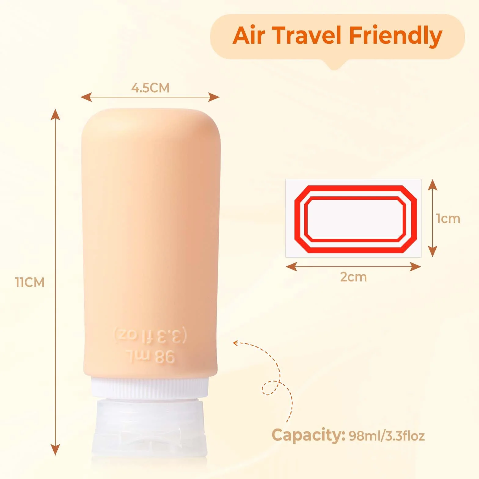 Diboniur Flacon Voyage en Silicone 4 Pièces Kit Avion 98ml Anti-Fuite