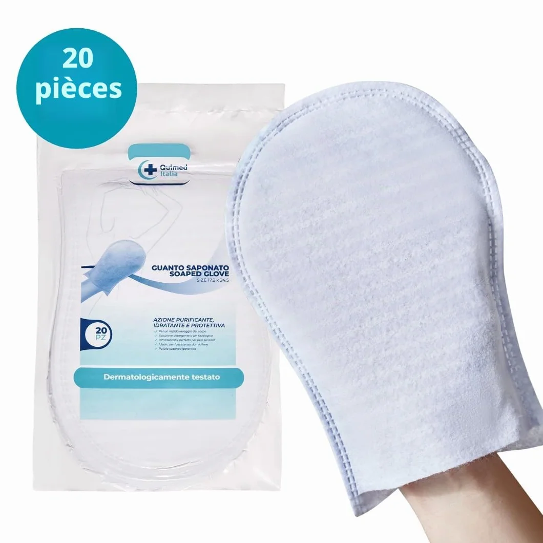 Gants de toilette jetables pH physiologique doux lot de 20