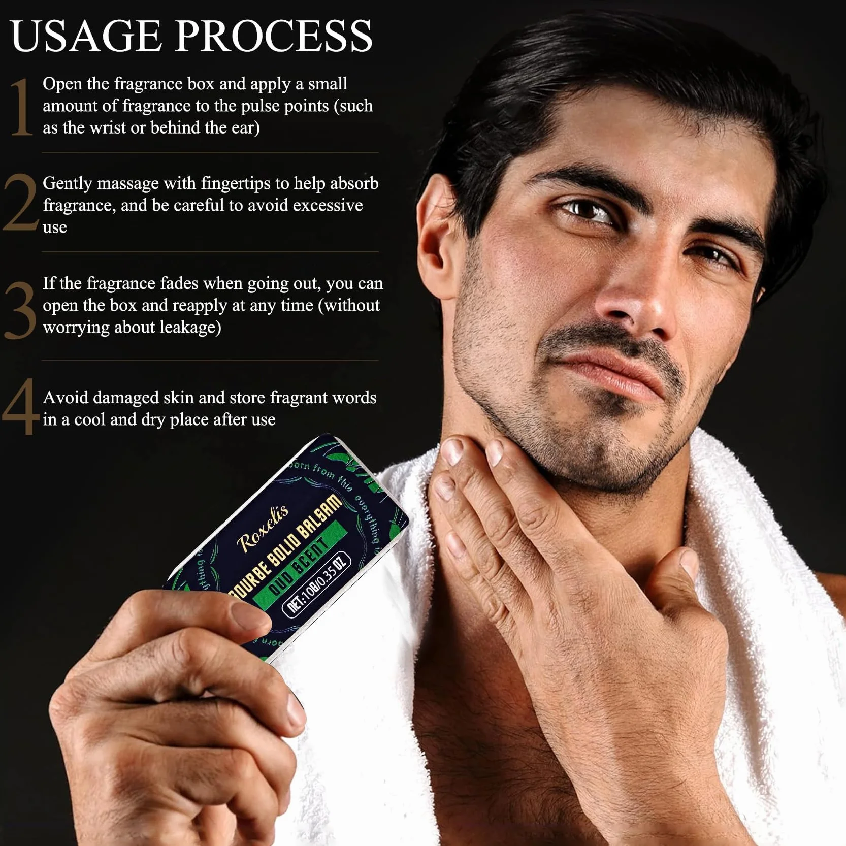 4 pièces Parfum solide pour homme, parfum masculin aux phéromones | vétiver, cèdre, sauge, santal, parfum pour homme automne-hiver, coffret de parfum format voyage, cadeau pour homme (4 x 10 g)
