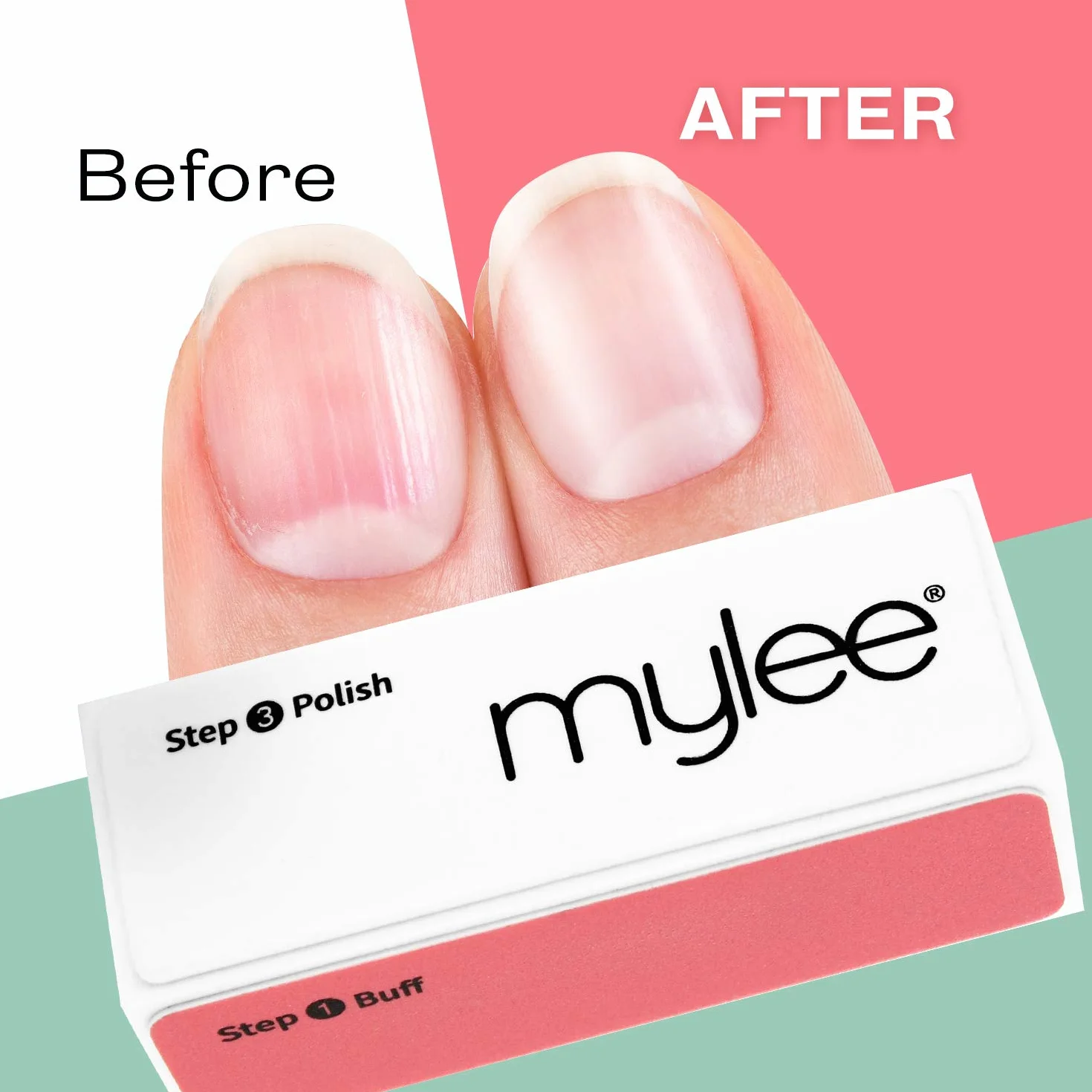Mylee Bloc Polissoir 3 Faces 320/600/3000 Lime Ponçage Manucure Professionnelle pour Vernis Semi-Permanent & Ongles Acryliques