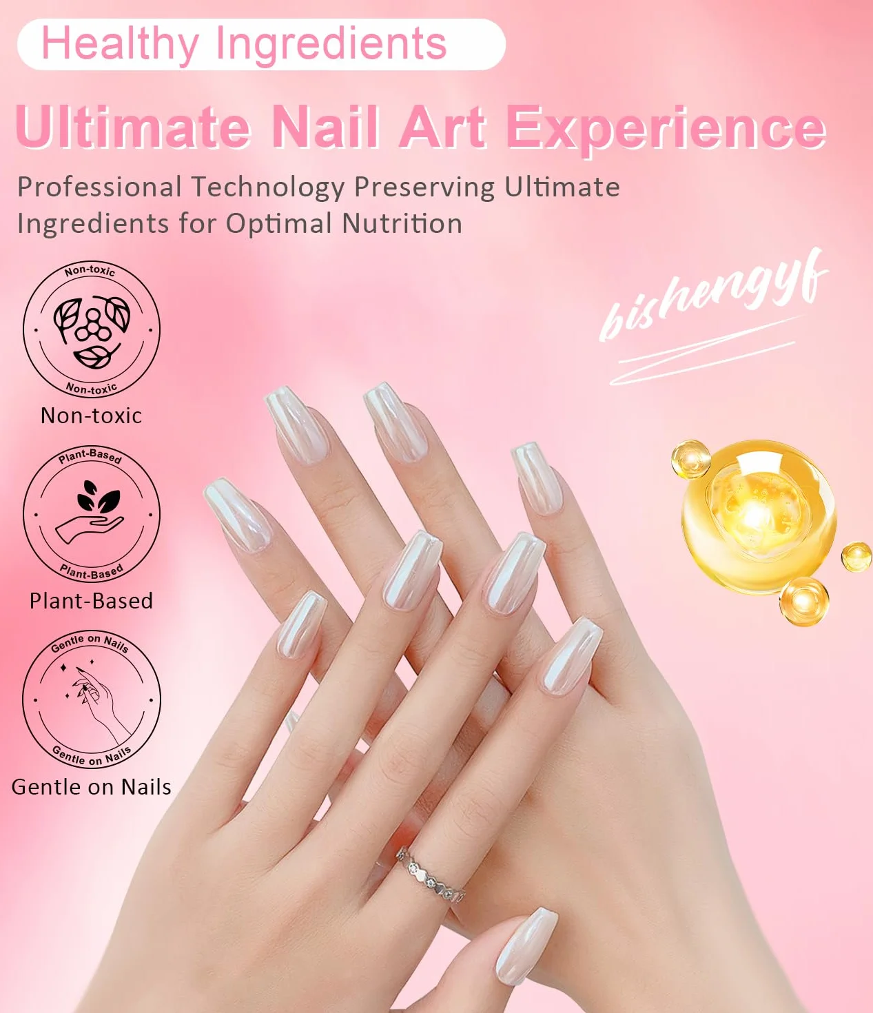 Poudre Chrome Ongle Nacrée BISHENGYF 3Pcs Aurora Poudres Chromée Ongle Blanches Transparente Holo Paillettes Ongles Effet Miroir Nail Art DIY