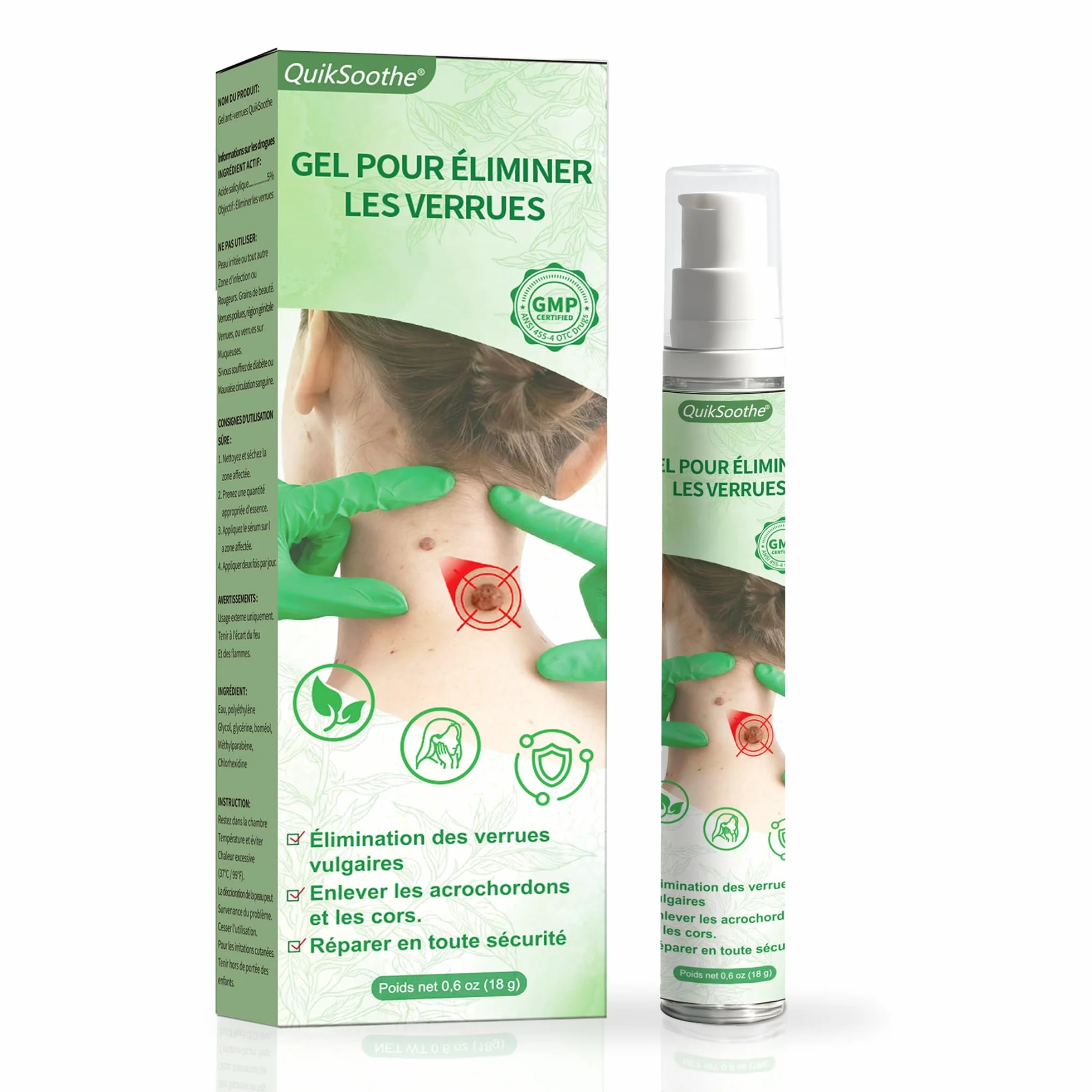 Gel D'élimination des Verrue Plantaire - Élimine Verrues des Mains et du Corps - Formule Douce pour Tous Types de Peaux