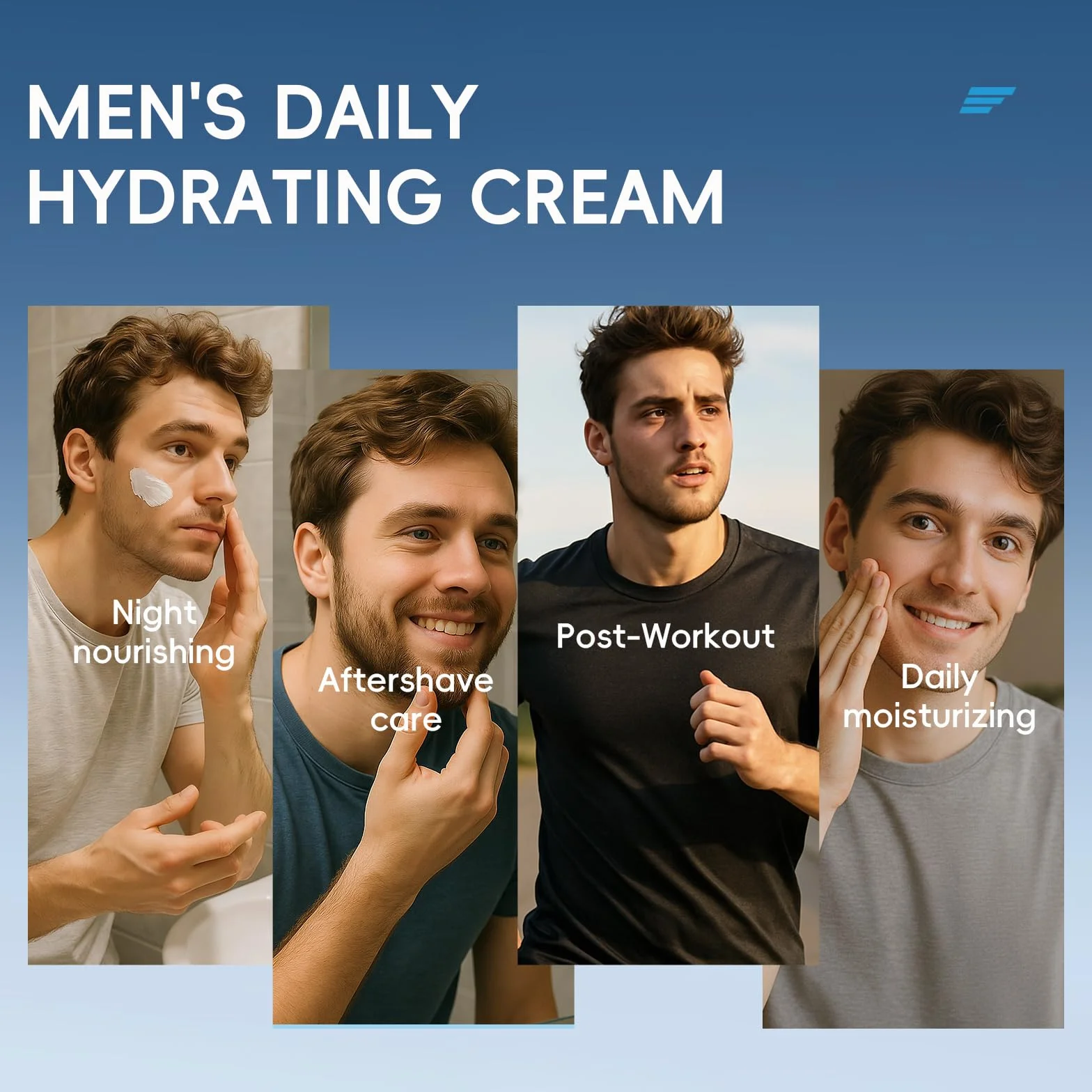 Coffret Soin Visage Homme, 5 pièces Skincare Set Men, pour Hydratant Anti-Âge Anti-Brillance, Kit Soin Visage Homme Cadeau avce Nettoyant Lotion Visage Yeux Crème Sac de Rangement