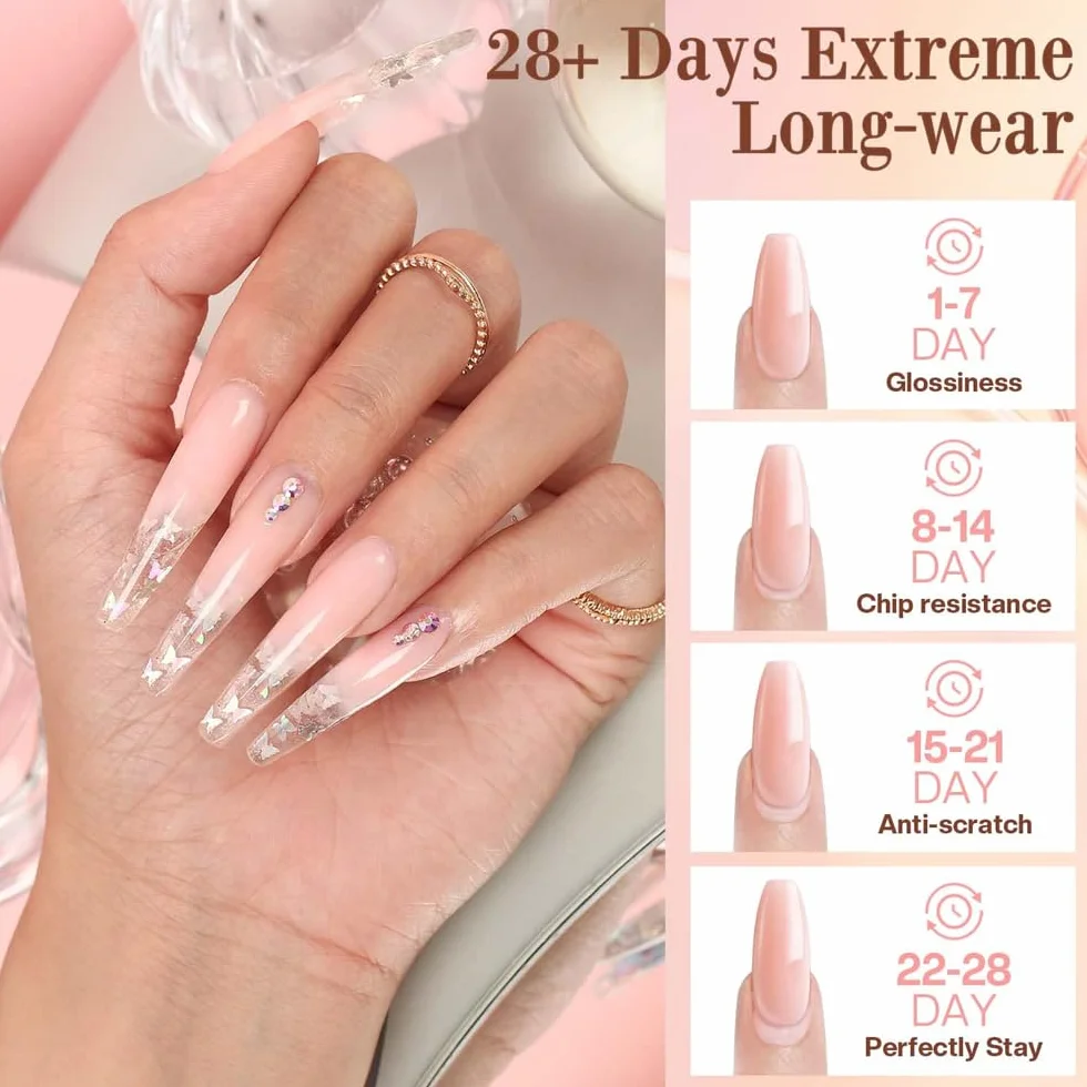 Kit de démarrage extensions d'ongles polygel 6 couleurs avec solution antidérapante outils manucure