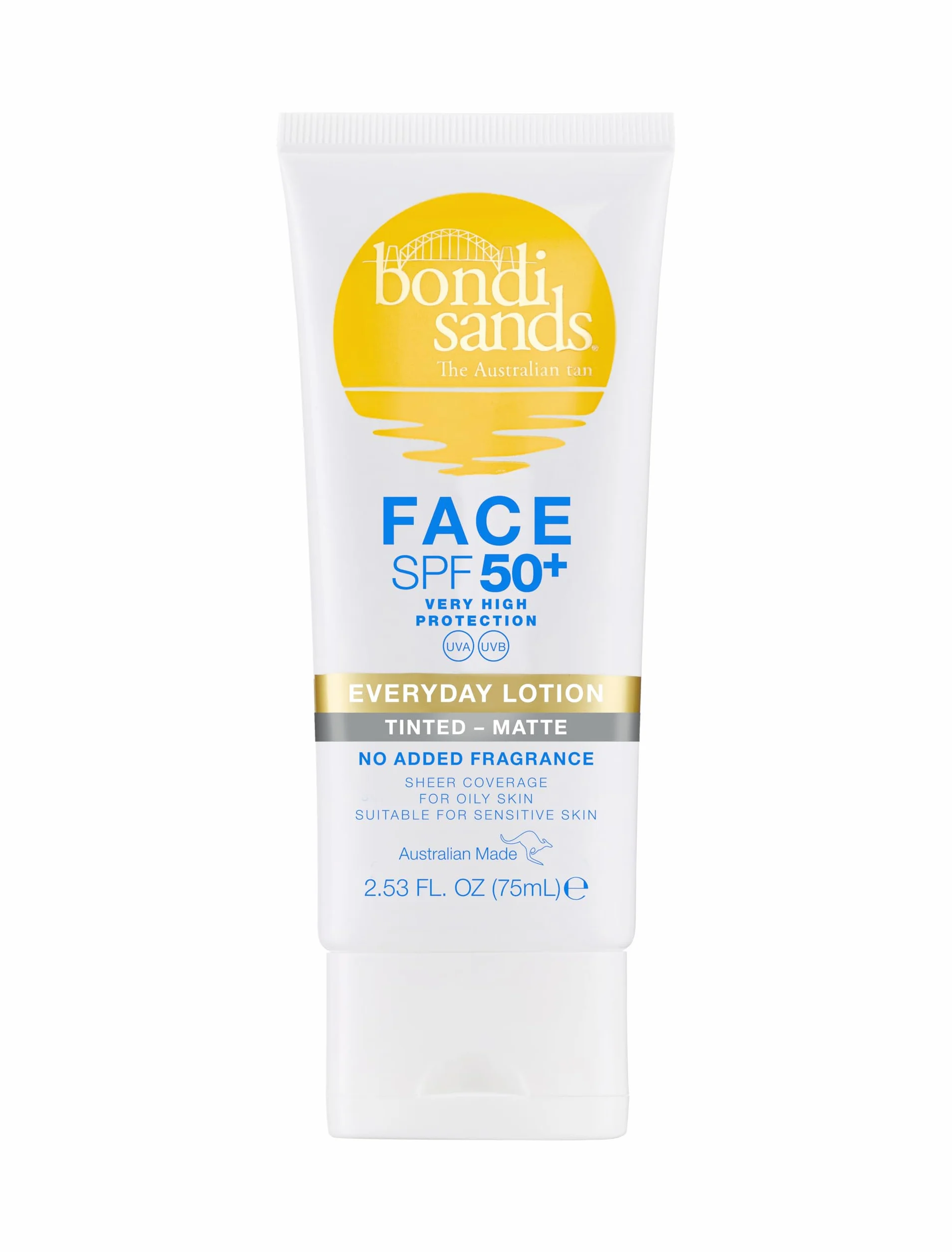 BONDI SANDS SPF 50+ FRAGRANCE FREE MATTE TINTED FACE LOTION 75mL