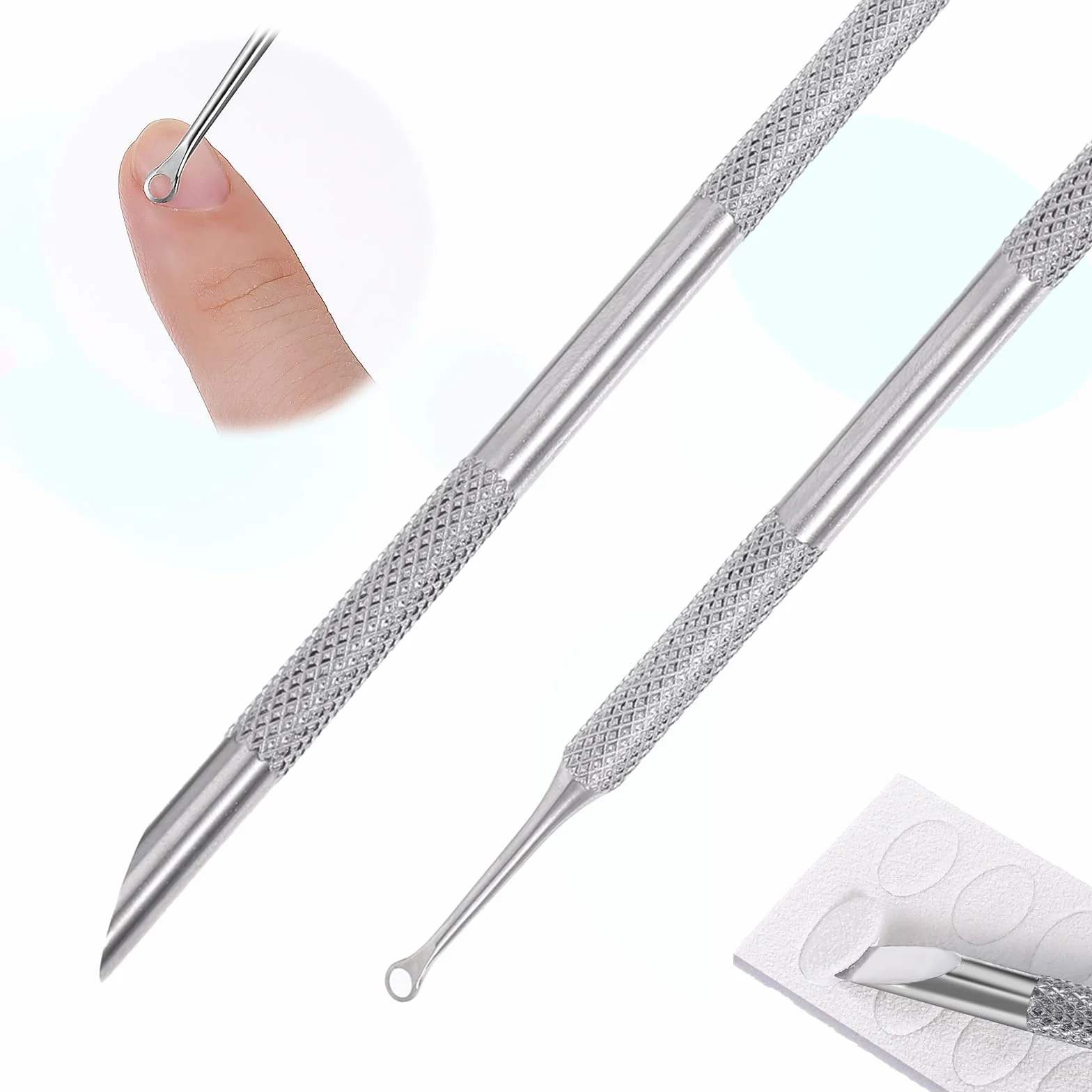 Coupe-cuticules en acier inoxydable Qianyu à double extrémité pour ongles