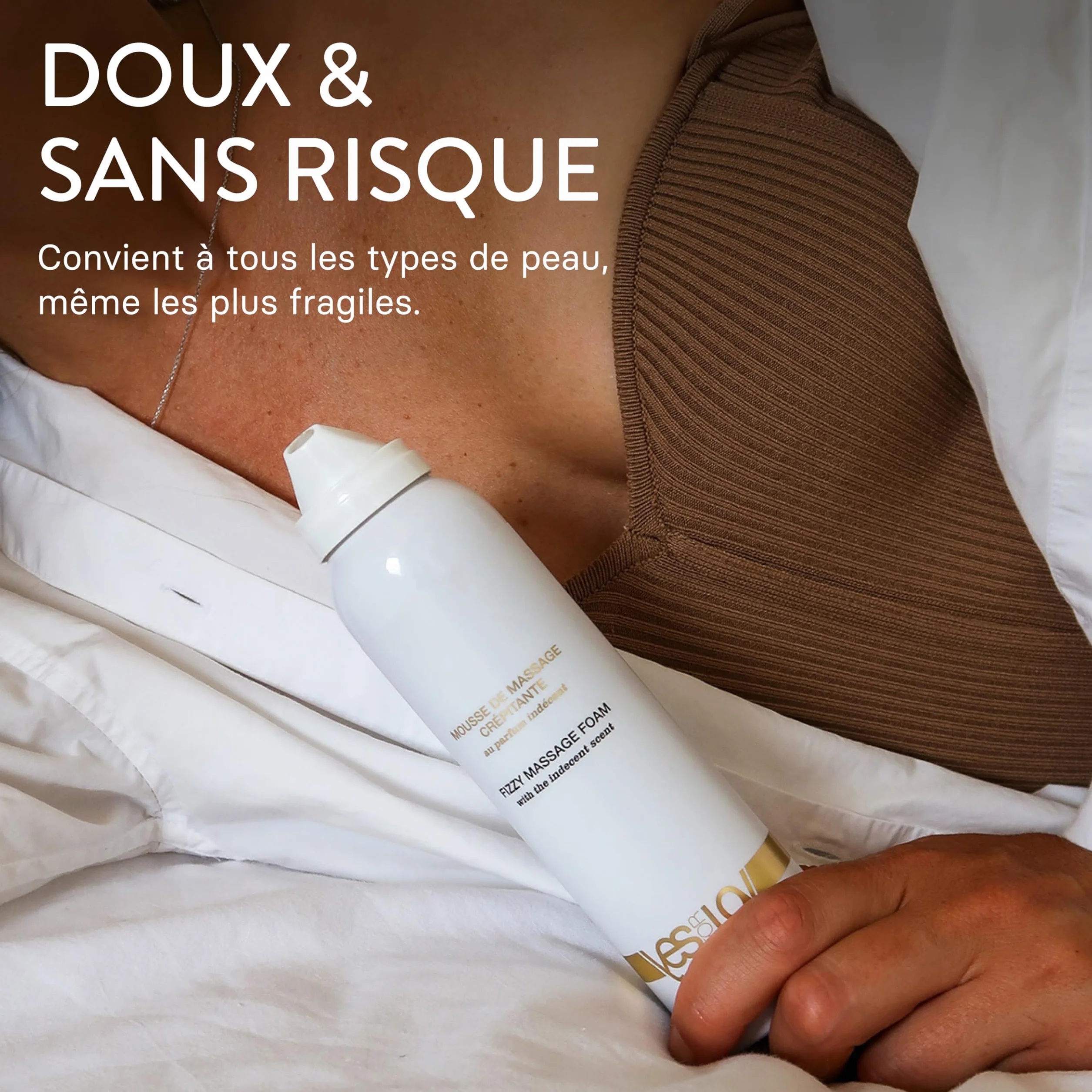 YESforLOV Mousse de Massage Crépitante Huile de Massage Effet Pétillant 150ml Fabriqué en France