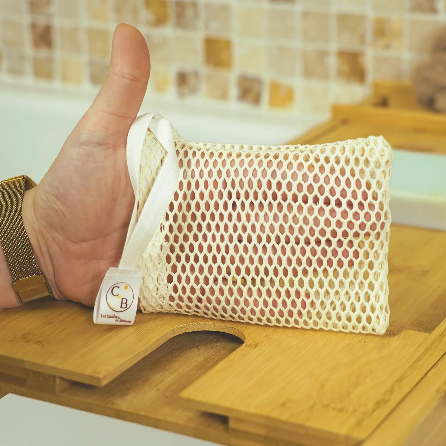 Filet savon coton bio x2 - zéro déchet exfoliant doux fabrication française