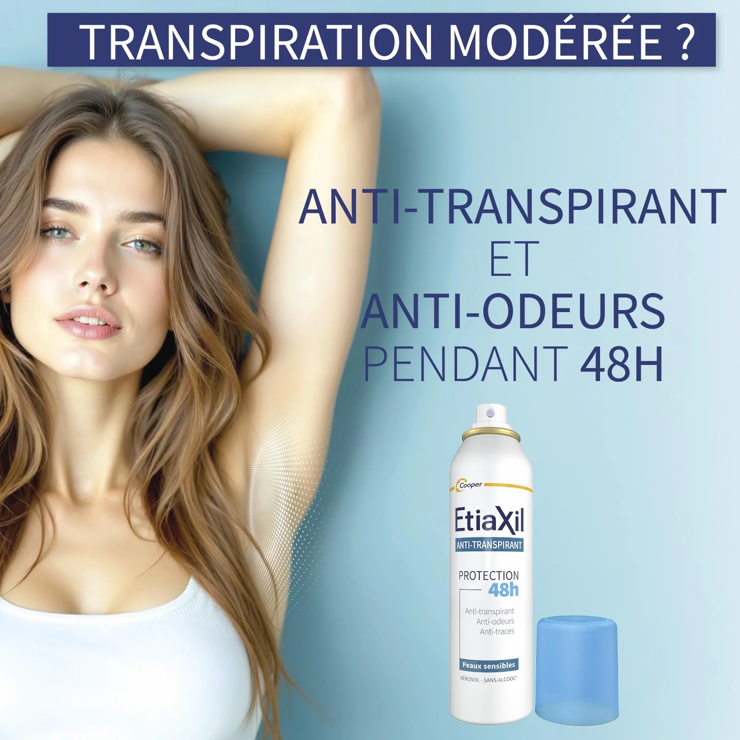 ETIAXIL Déodorant Anti-Transpirant Aérosol 48h 150 ml Lot de 2