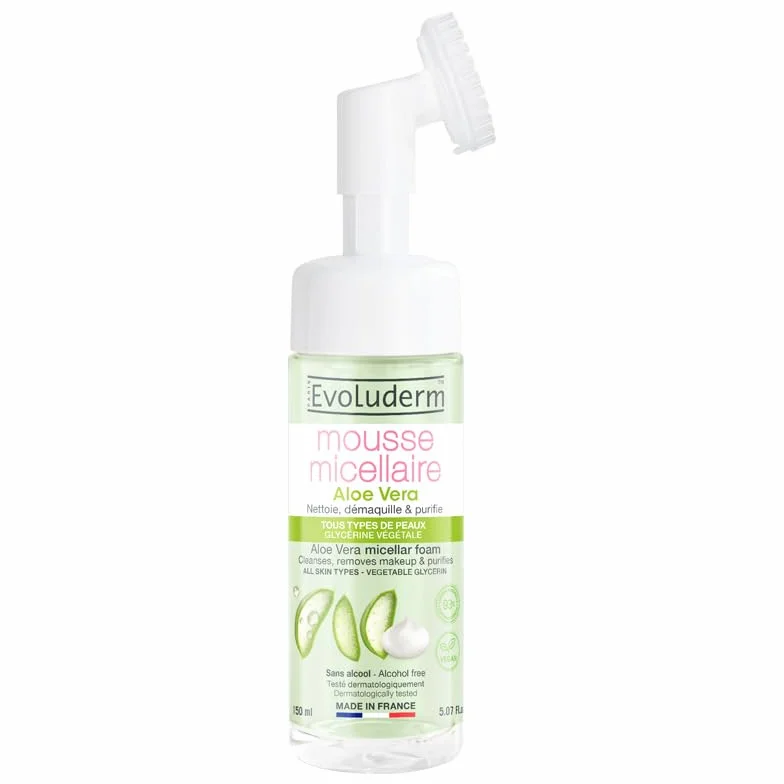 EVOLUDERM Mousse Micellaire Aloe Vera 150ml Végan