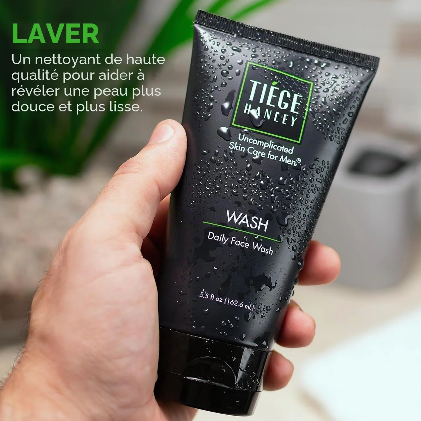 Tiege Hanley Daily Nettoyant visage pour homme, 155,9 g – Nettoyant doux sans parfum pour le visage pour homme revitalise, hydrate et adoucit la peau – Nettoyant pour le visage pour homme et soin du