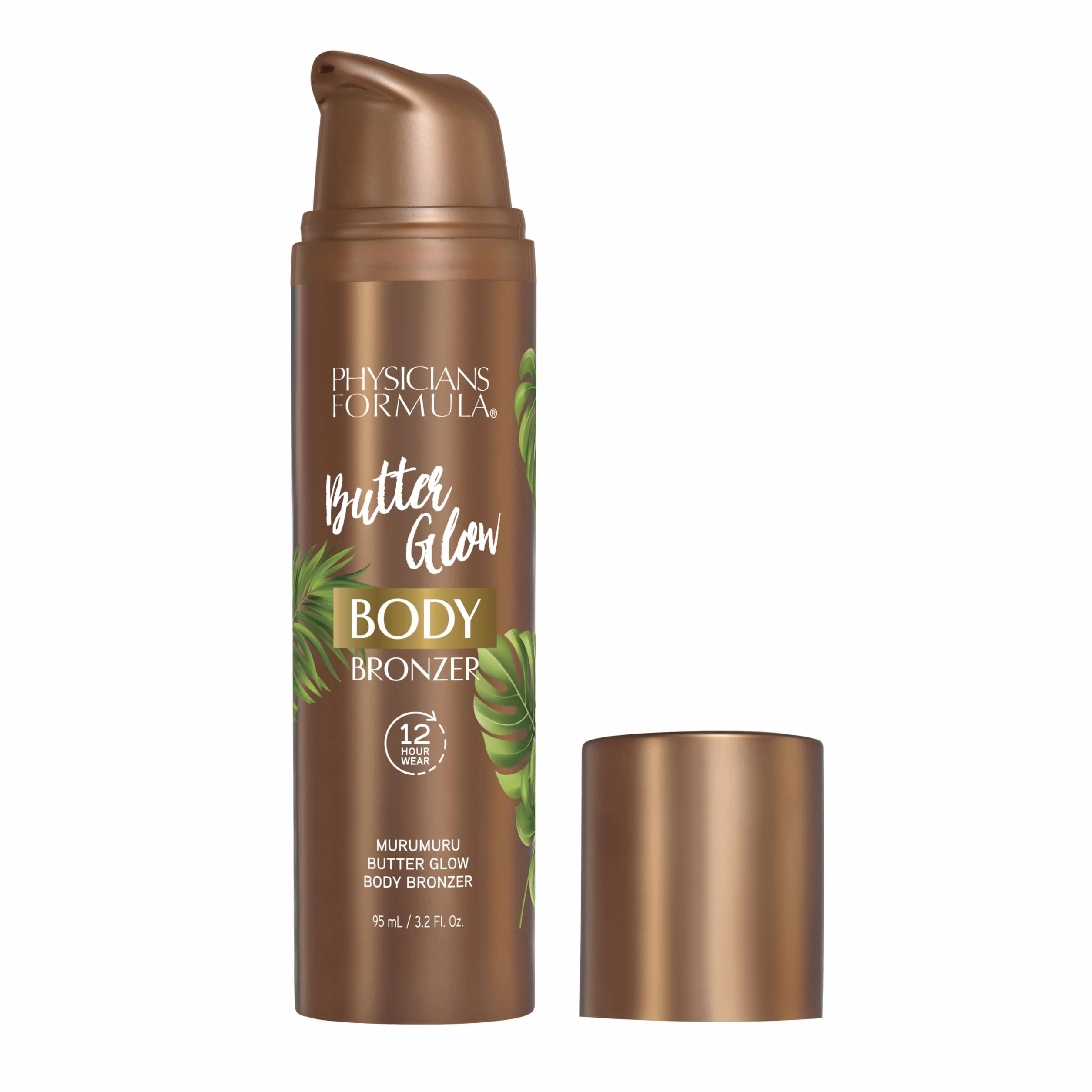 Physicians Formula Butter Glow Body Bronzer, Maquillage Corps Effet Bronzé 12H, Résistant à l’Eau et aux Transferts, Beurres d’Amazonie pour Adoucir et Hydrater, Light/Medium