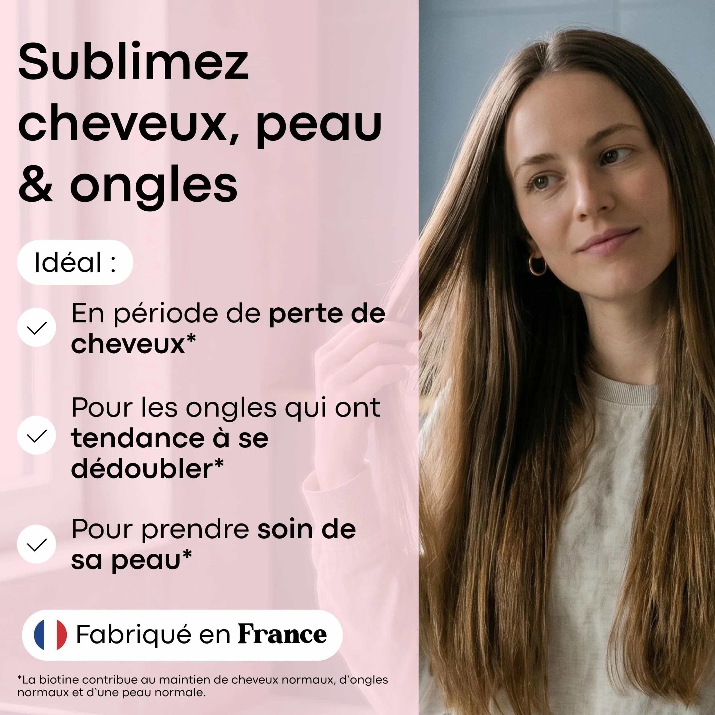 Biotine 450 µg avec Sélénium et Zinc - Cheveux, Ongles & Peau - 60 Gélules - Complément Alimentaire Vitamine B8 - Essentials by Novoma
