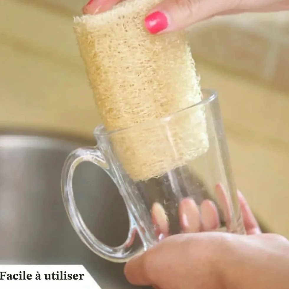 Éponge de luffa Naturelle, Longue Plantation, Douche corporelle, antiadhésive, Bonne Absorption, Serviette Vaisselle, Fourniture Cuisine et Bain(50-60cm)