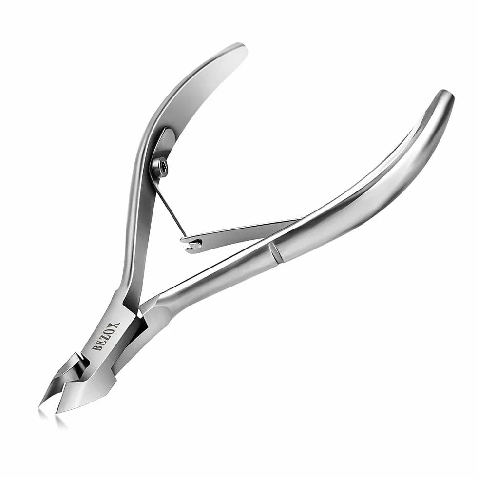 BEZOX Coupe-cuticules professionnel acier inoxydable dissolvant peaux mortes Argenté