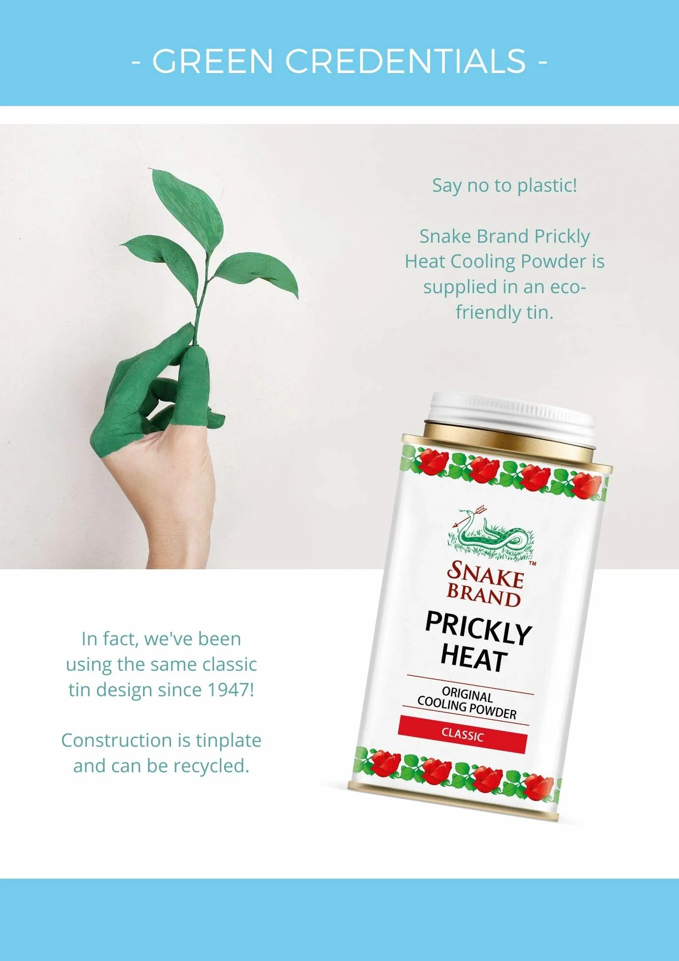 Snake Brand Prickly Heat Cooling Powder 2-pack 150g