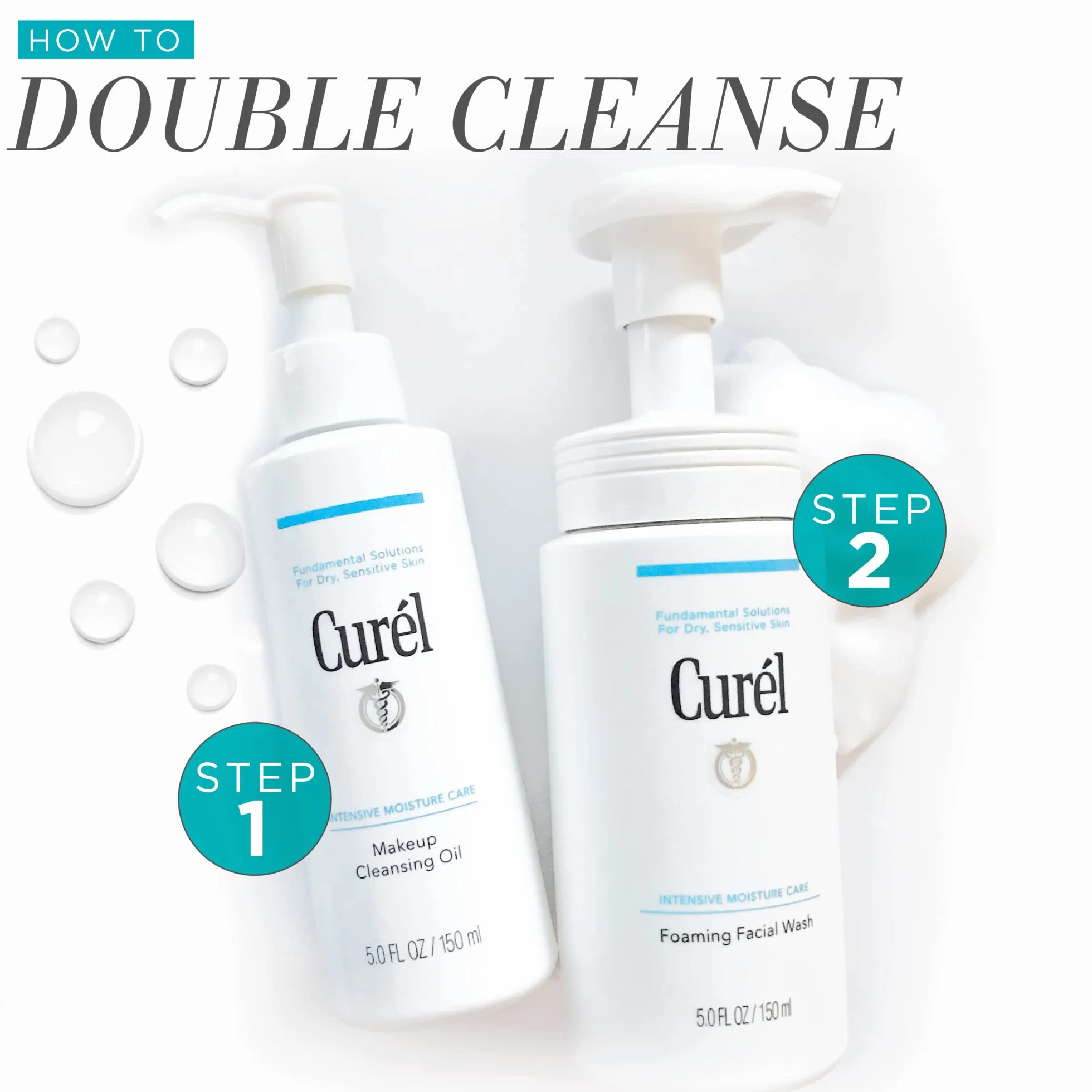 Curél - Huile nettoyante pour le visage - Nettoyant à base d'huile - 150 ml - Pour peaux sèches et sensibles - Sans parfum