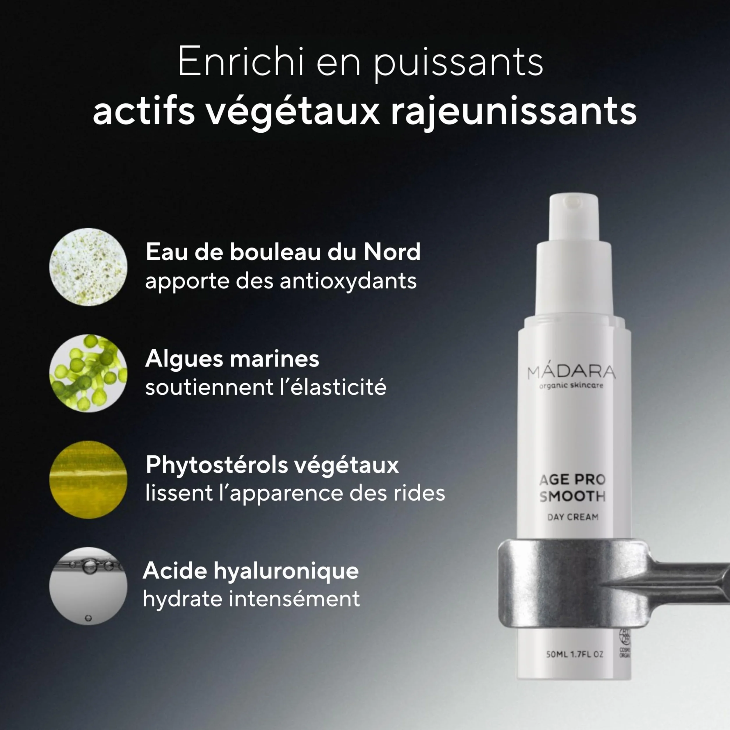 MÁDARA Crème Jour Hydratante Fermeté Hyaluronique 50 ml Visage Naturel