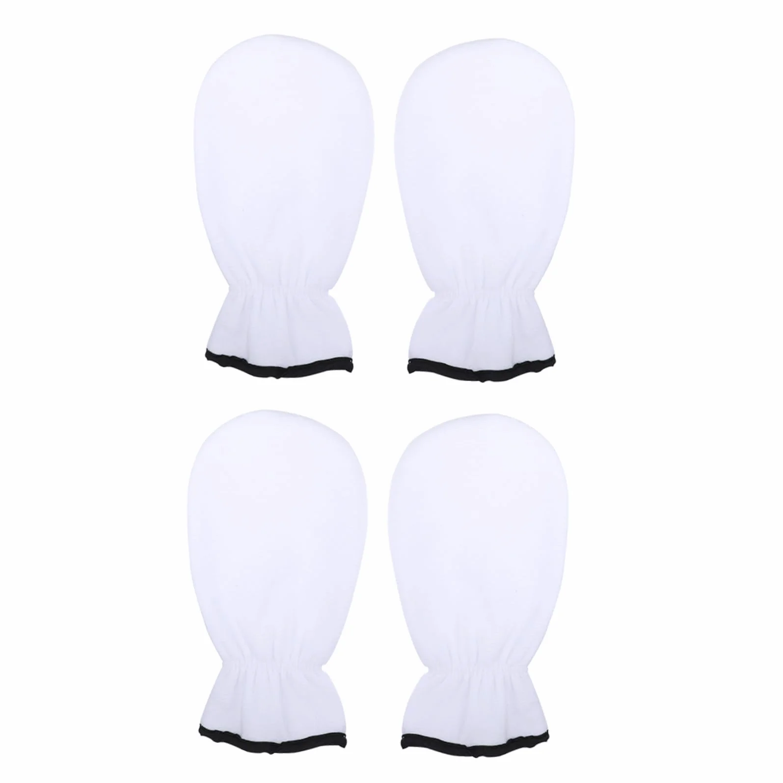 Moufles de Paraffine pour Mains, 2 Paires, Polyester Flanelle, Blancs | Lavables, Rétention de Chaleur Renforcée, Usage Maison, Soin Spa pour Mains