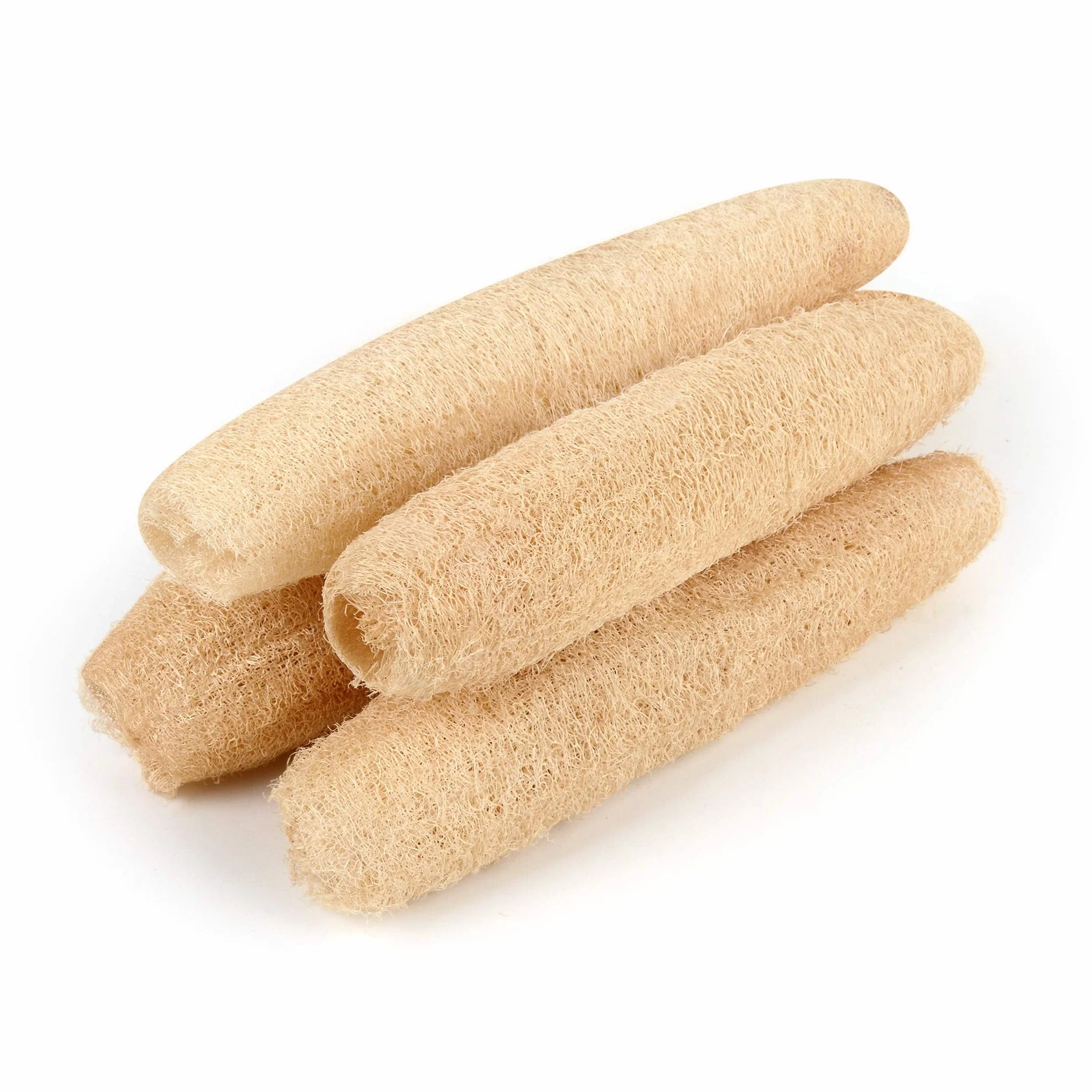 LOBO Lot de 4 éponges en luffa naturel pour le bain quotidien