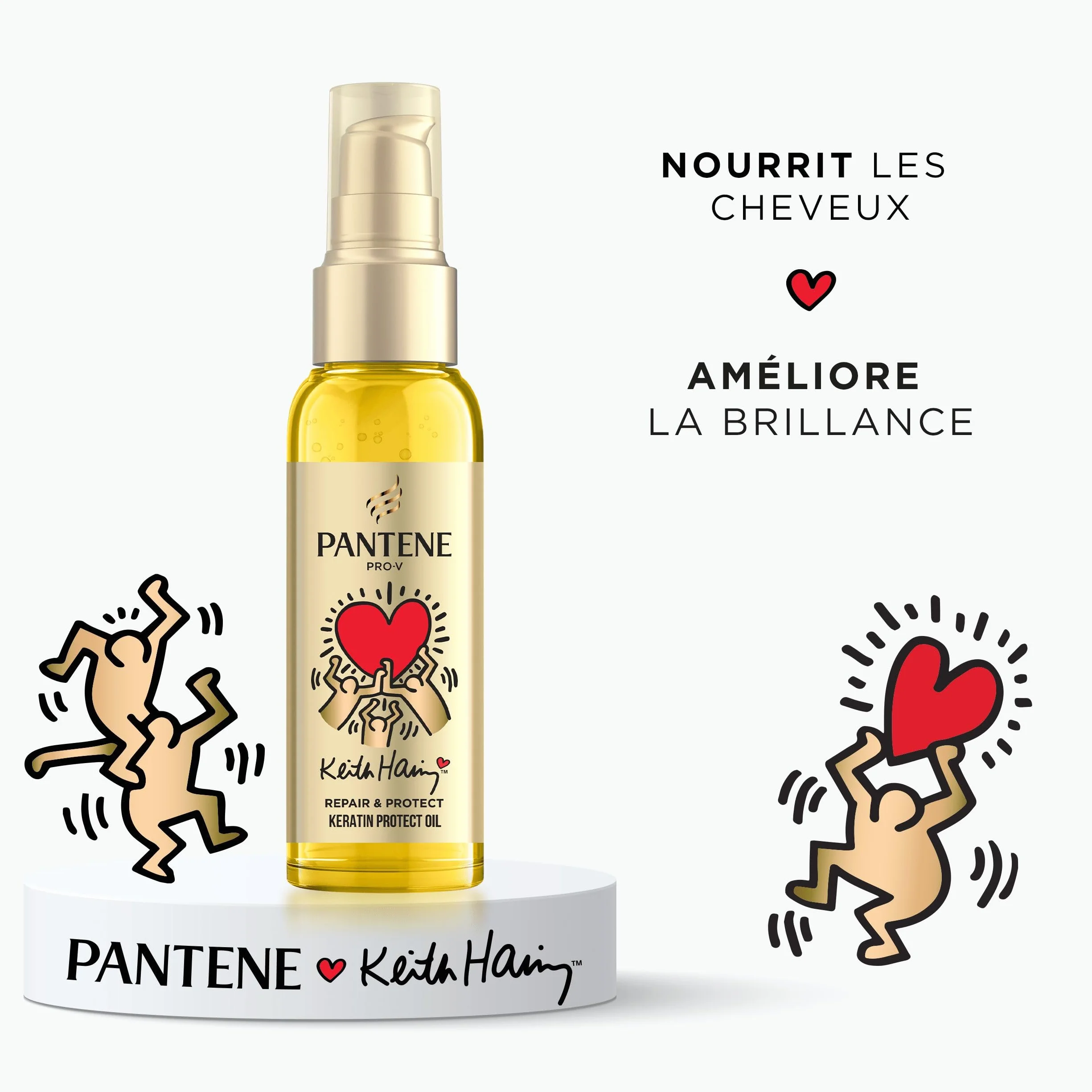 Pantene Pro-V x Keith Haring Art Collection Repair & Protect Keratin Protect Huile Capillaire 100ml Réparation Intense Cheveux Secs Abîmés