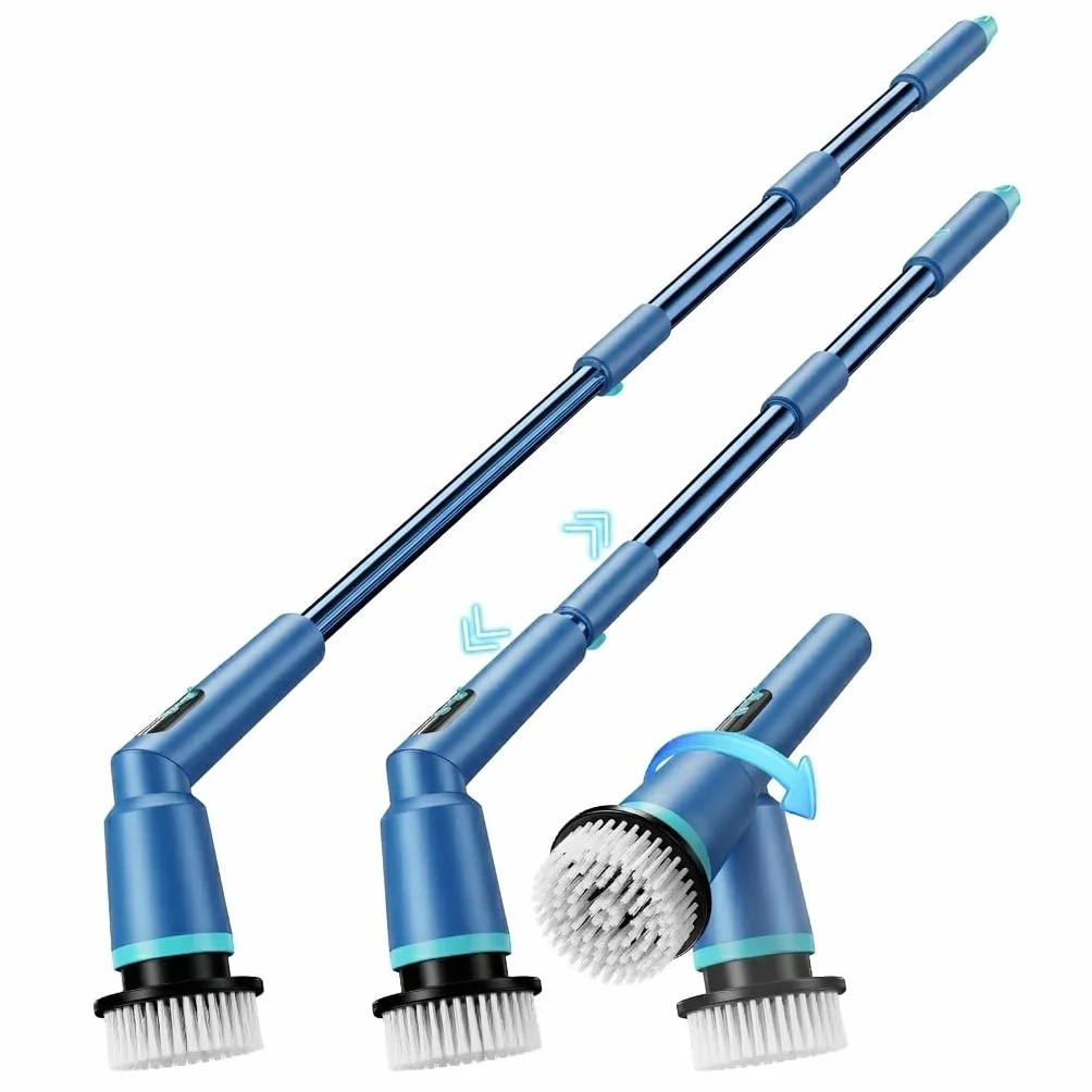 Lot de 4 têtes de brosse remplaçables pour brosse rotative sans fil, brosse de nettoyage électrique pour salle de bain, sol et fenêtre