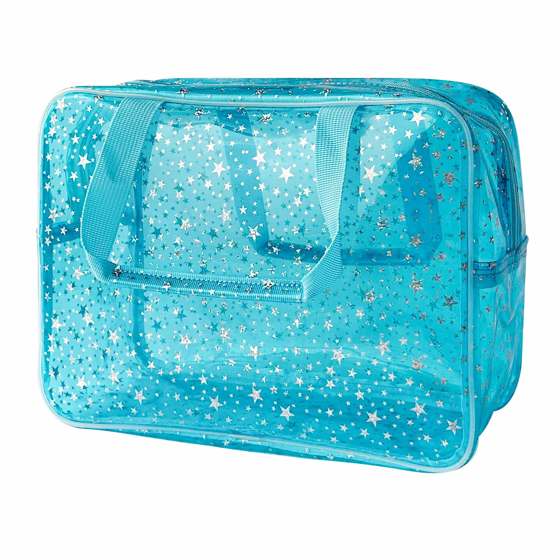 Sac à main étanche PVC motif étoiles Trousse maquillage 11,8" x 5,12" x 8,26"
