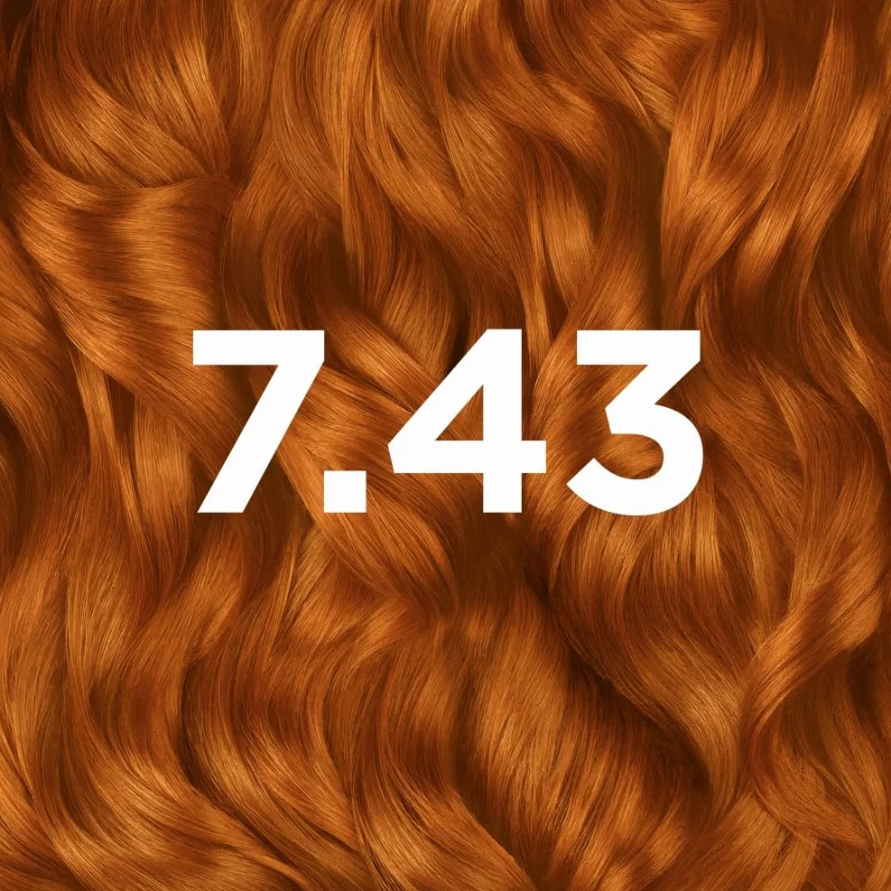 Garnier Coloration Permanente Sans Ammoniaque 90% Ingrédients Naturels Vegan Beurre de Karité 100% Couverture Cheveux Blancs Cuivré Épicé 7.43