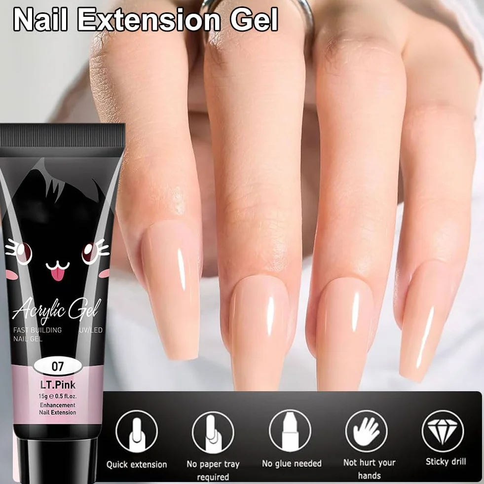 Poly Extension Gel Kit, Gel D'extension d'ongles en Poly, Démarrage pour Extensions D'ongles Polygel