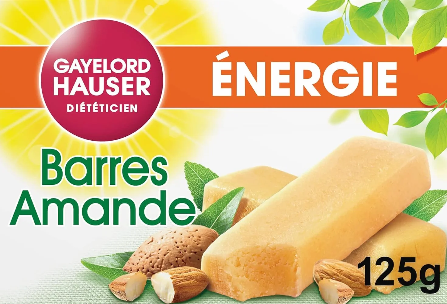 GAYELORD HAUSER Barres Énergétiques Amande 125g 5 Barres Individuelles