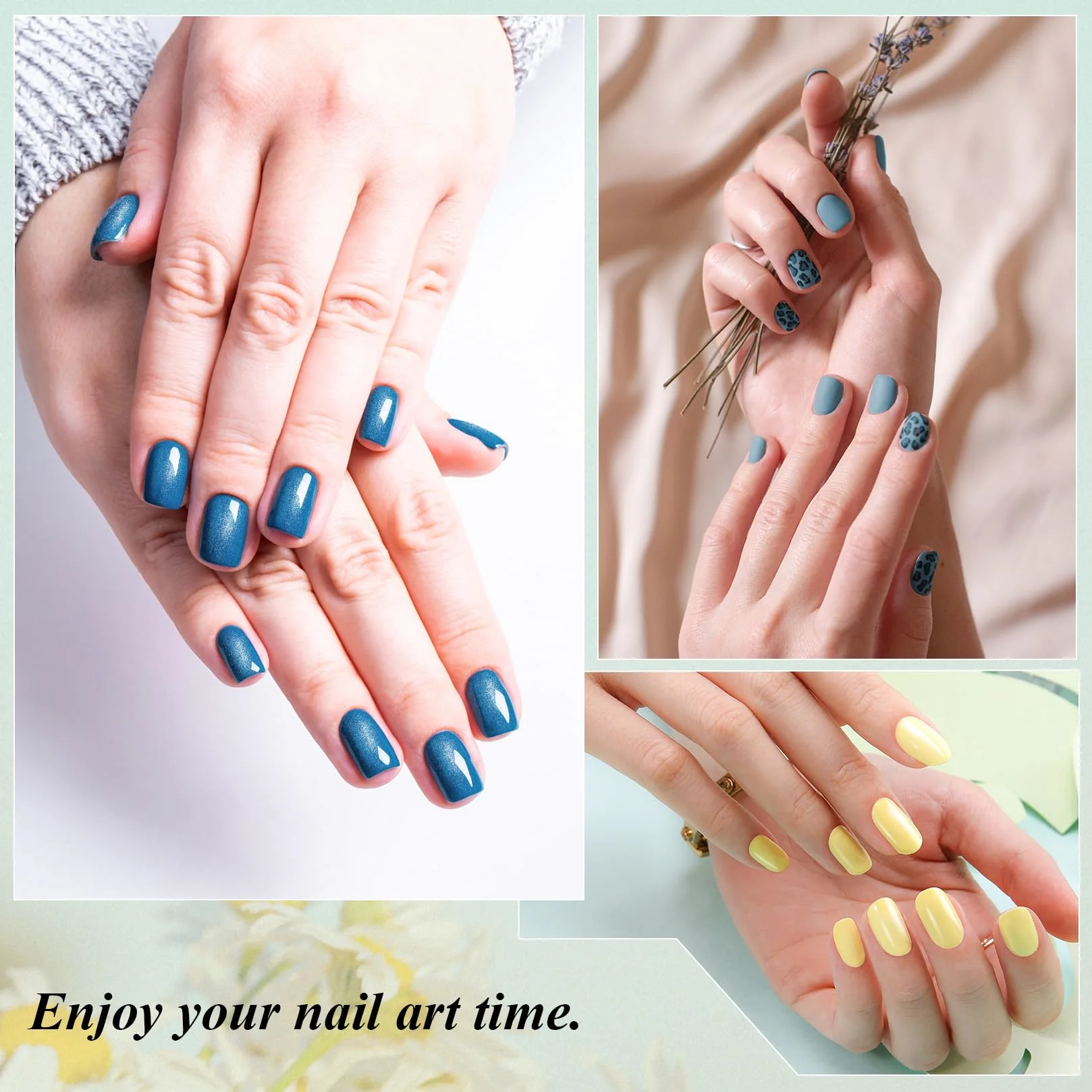 Kit Vernis Semi Permanent 36 Couleurs avec Lampe UV LED 48W Base Top Coat Brillant Mat Glitter Outils Nail Art