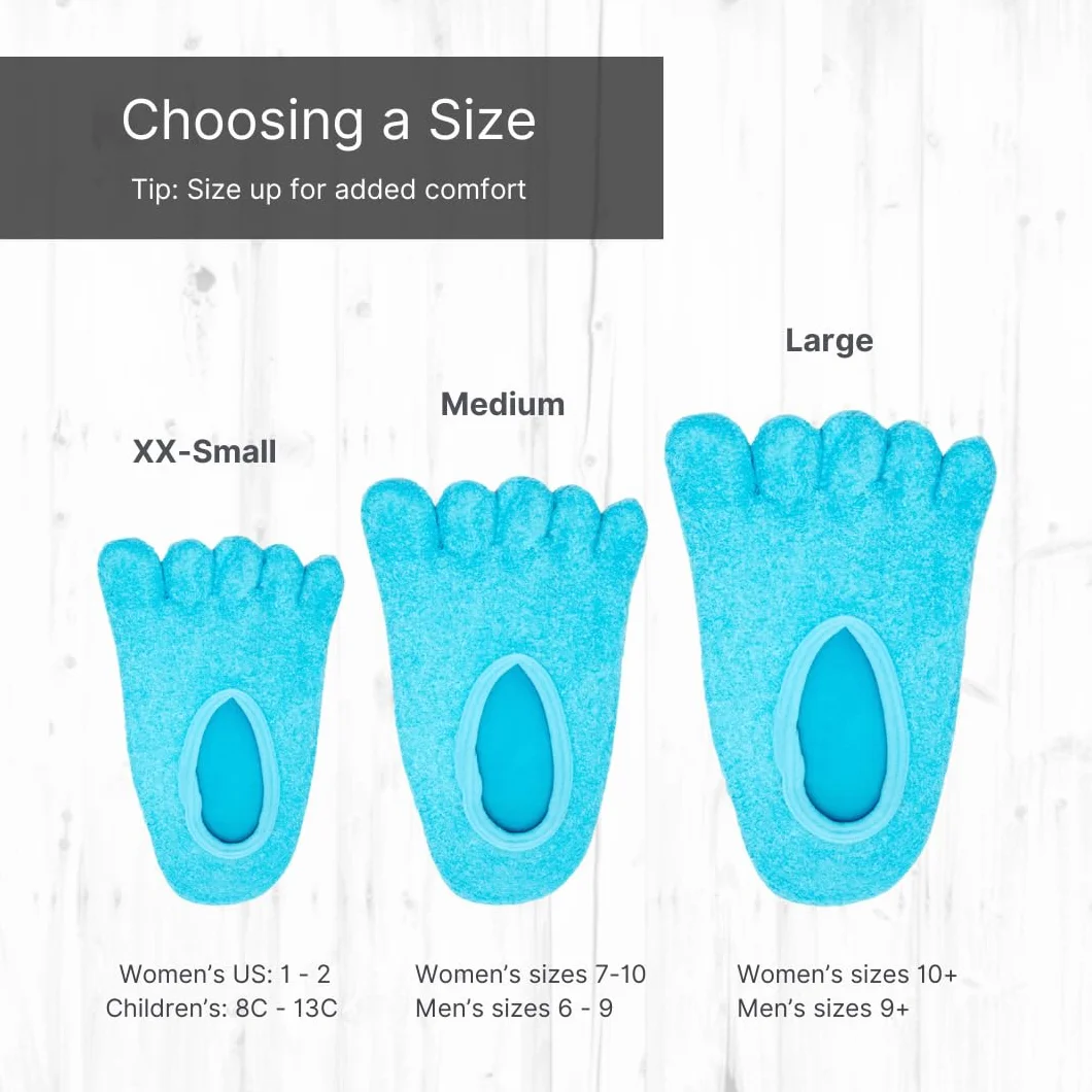 NatraCure Chaussettes Hydratantes à 5 Orteils Taille Grand