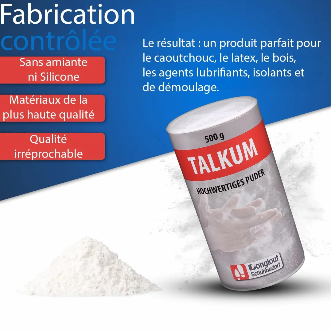 Poudre de talc pur 500 g – Adhérence maximale pour sport, escalade, fitness, pole dance