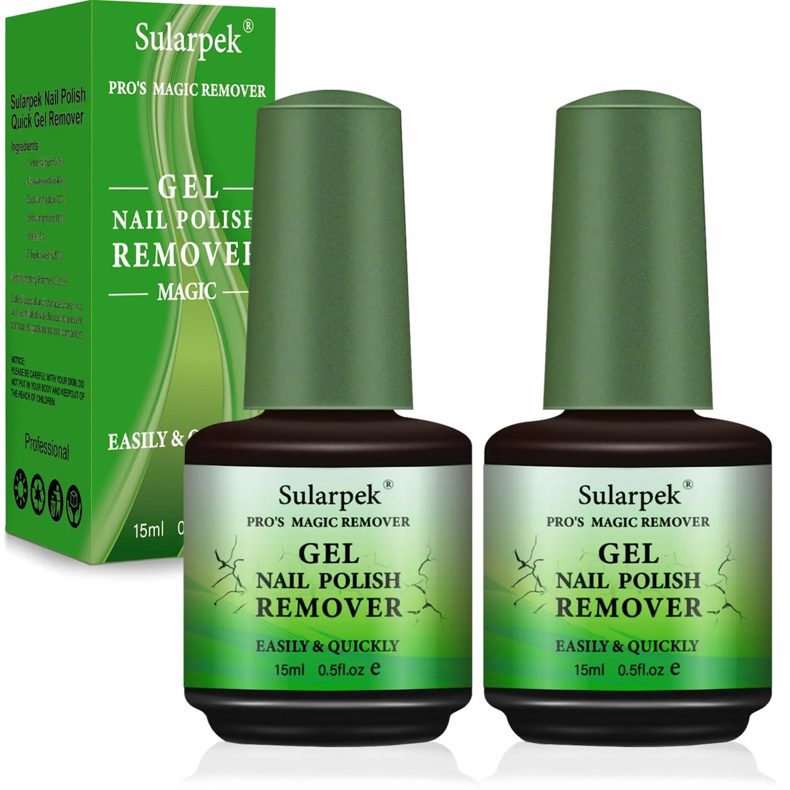 Dissolvant Vernis Semi Permanent 2 Pièces, Retrait Rapide 3-5 Minutes Sans Endommager les Ongles